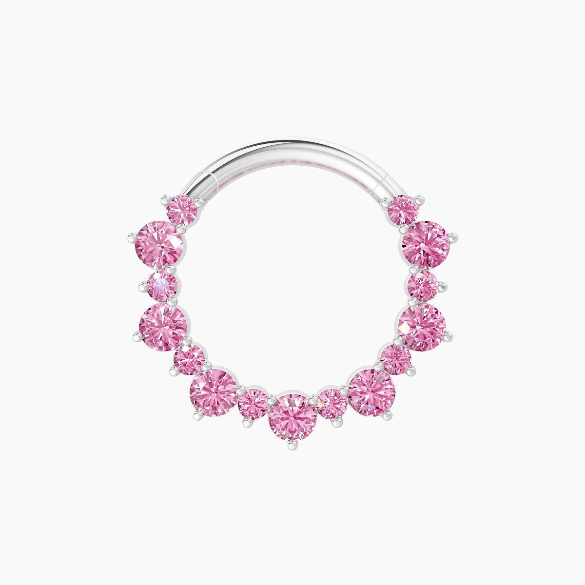 Daphne | 18k White Gold 9.5 mm Pink Sapphire Daith Piercing