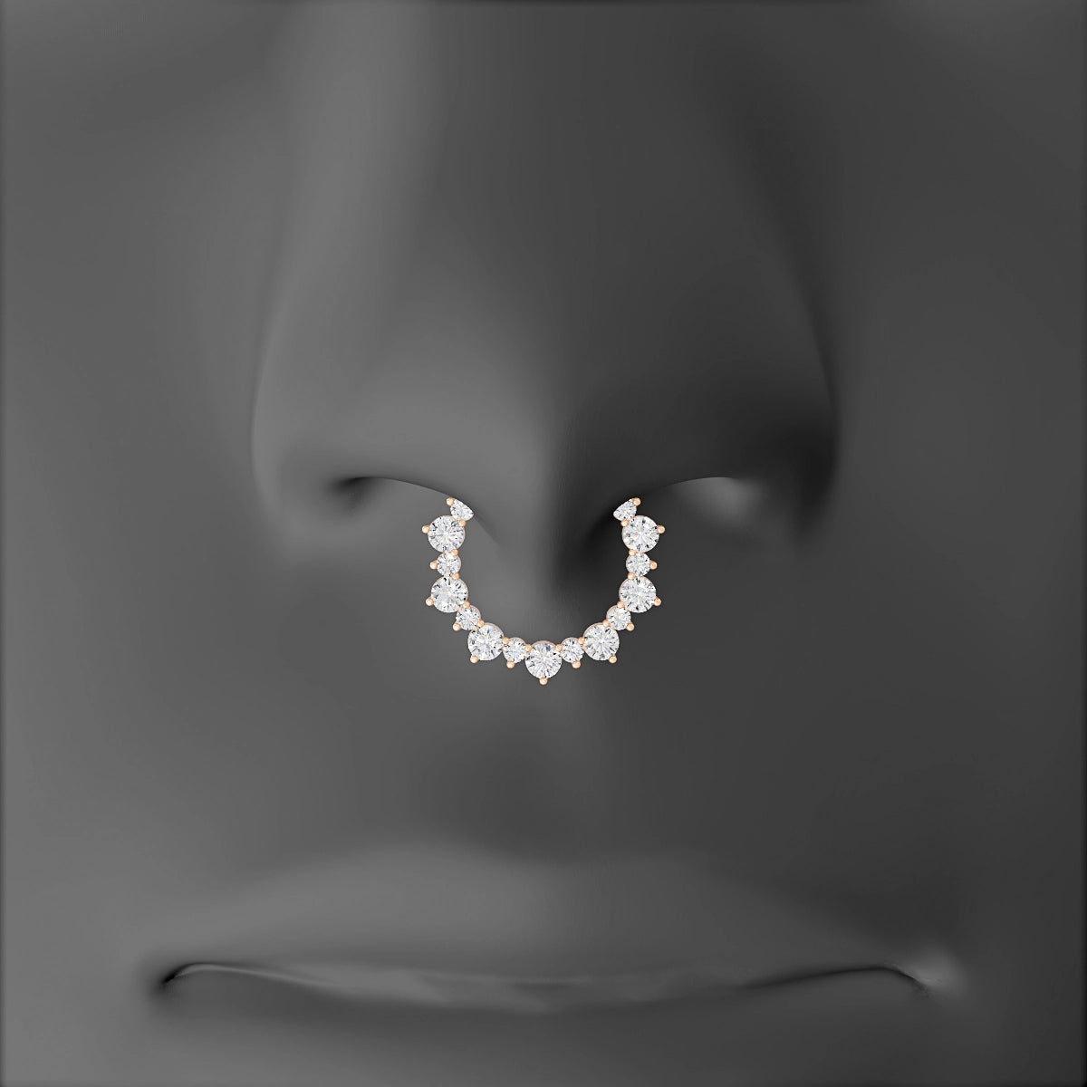 Daphne | 18k Rose Gold 9.5 mm Diamond Septum Piercing
