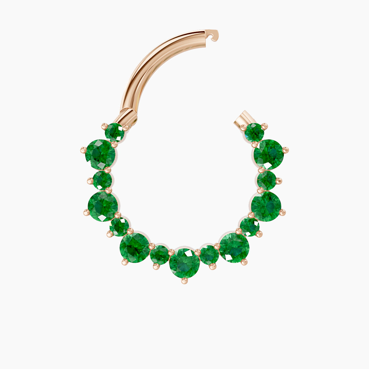 Daphne | 18k Rose Gold 9.5 mm Emerald Septum Piercing
