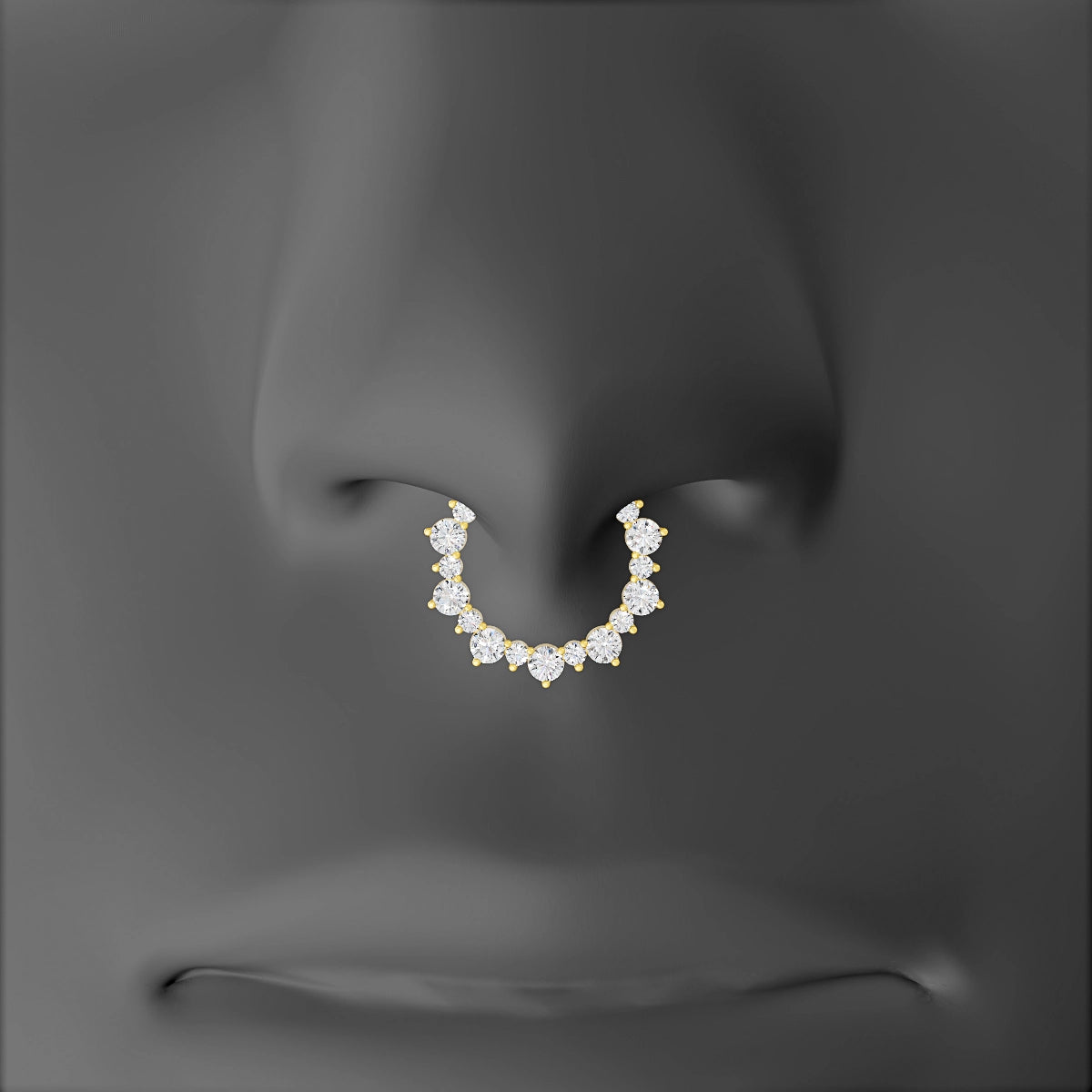 Daphne | 18k Yellow Gold 9.5 mm Diamond Septum Piercing