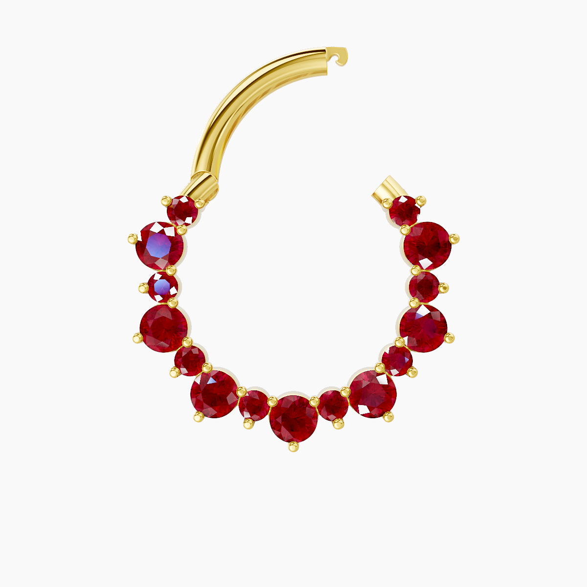 Daphne | 18k Yellow Gold 9.5 mm Ruby Septum Piercing