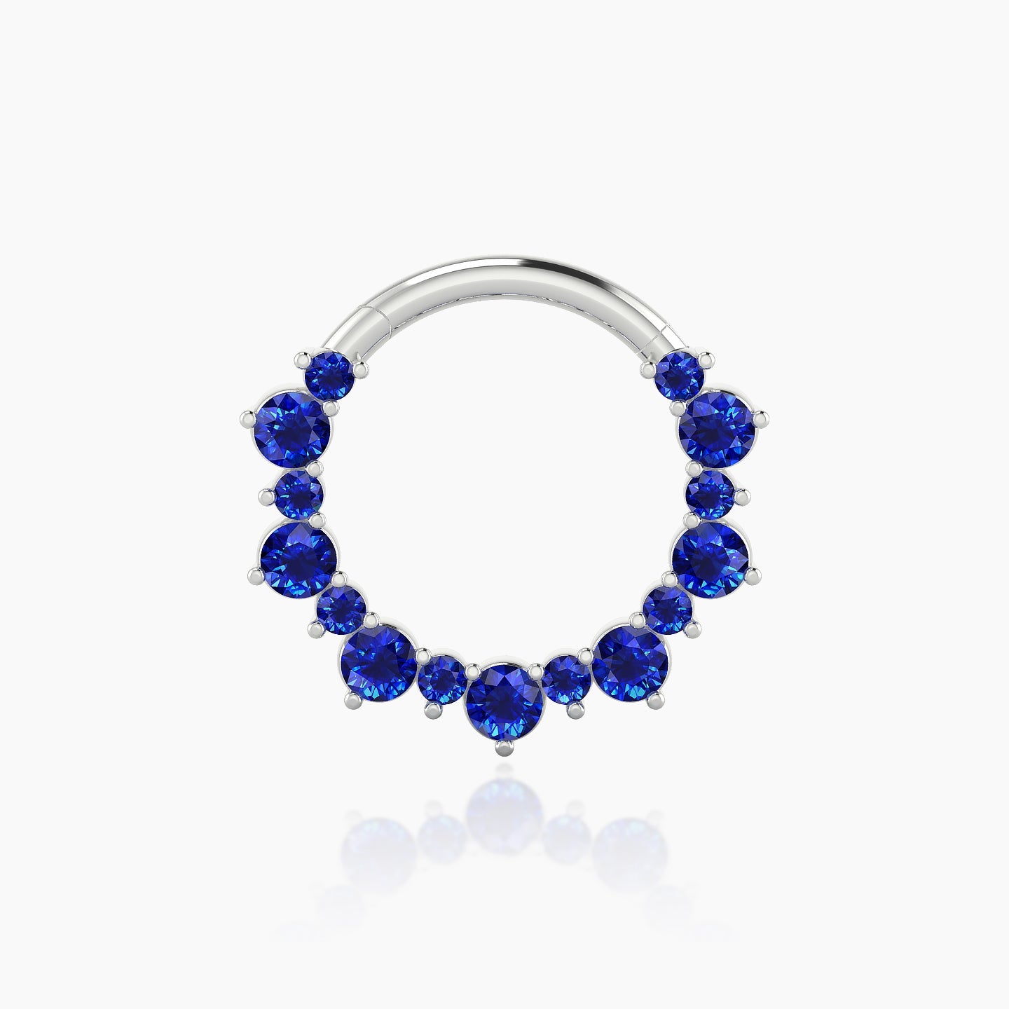 Daphne | 18k White Gold 9.5 mm Sapphire Septum Piercing