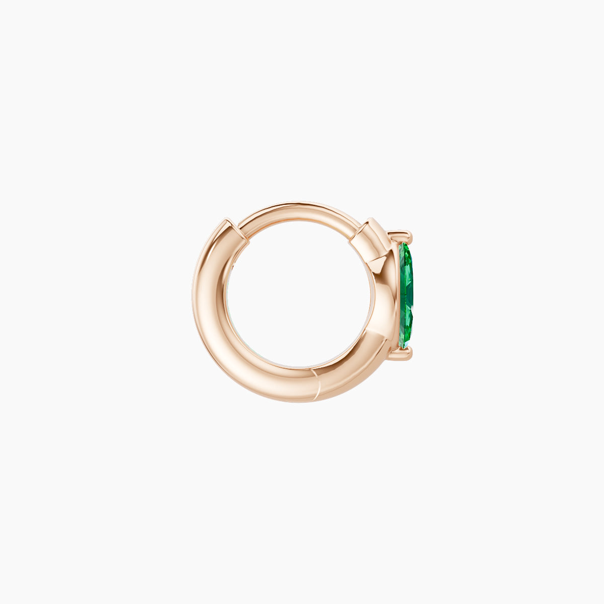 Dea | 18k Rose Gold 5 mm Marquise Emerald Hoop Piercing