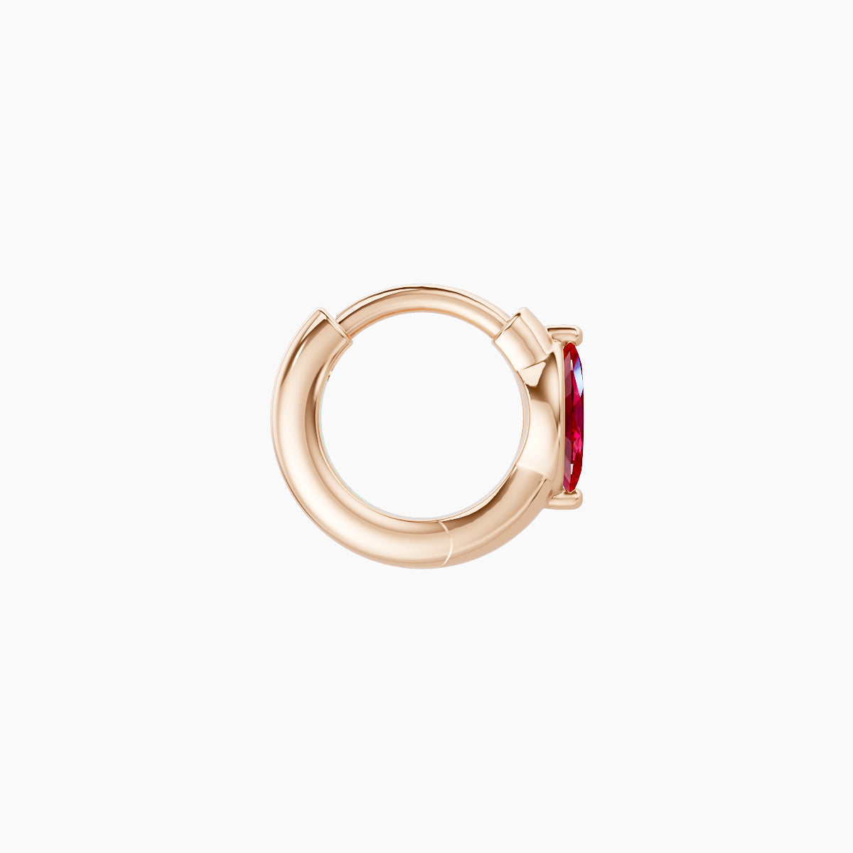 Dea | 18k Rose Gold 5 mm Marquise Ruby Hoop Piercing