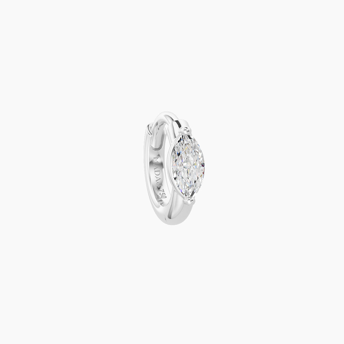 Dea | 18k White Gold 5 mm Marquise Diamond Hoop Piercing