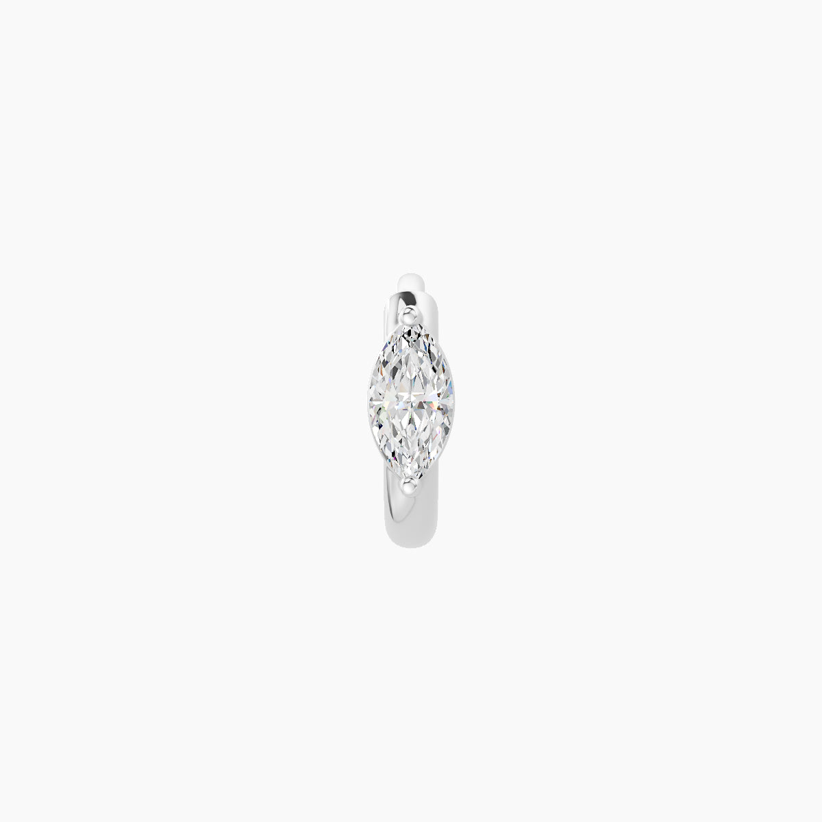 Dea | 18k White Gold 5 mm Marquise Diamond Hoop Piercing