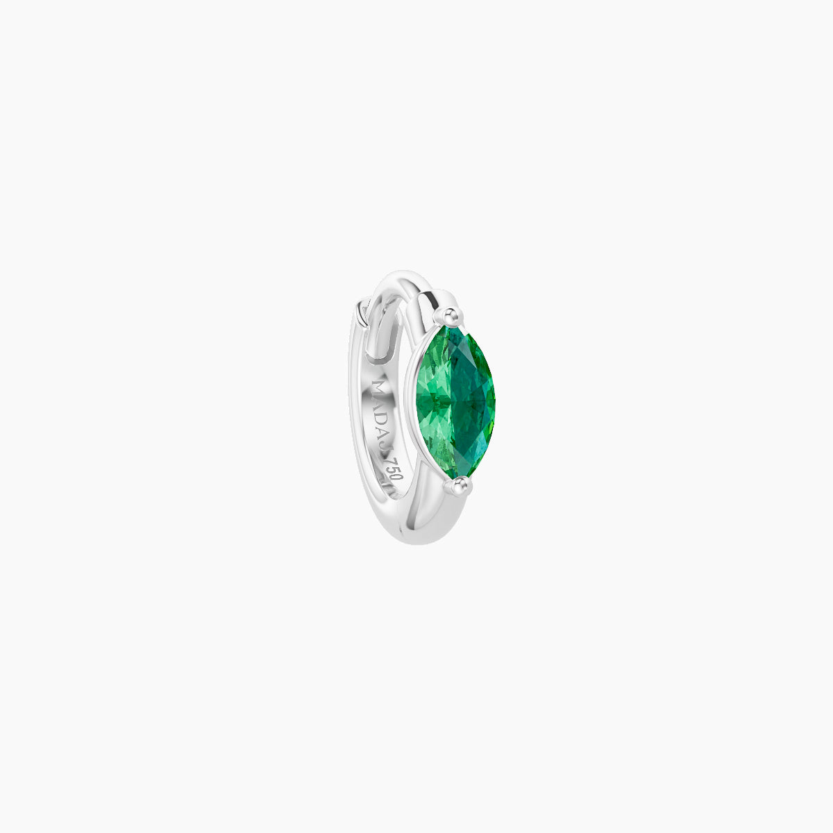 Dea | 18k White Gold 5 mm Marquise Emerald Hoop Piercing