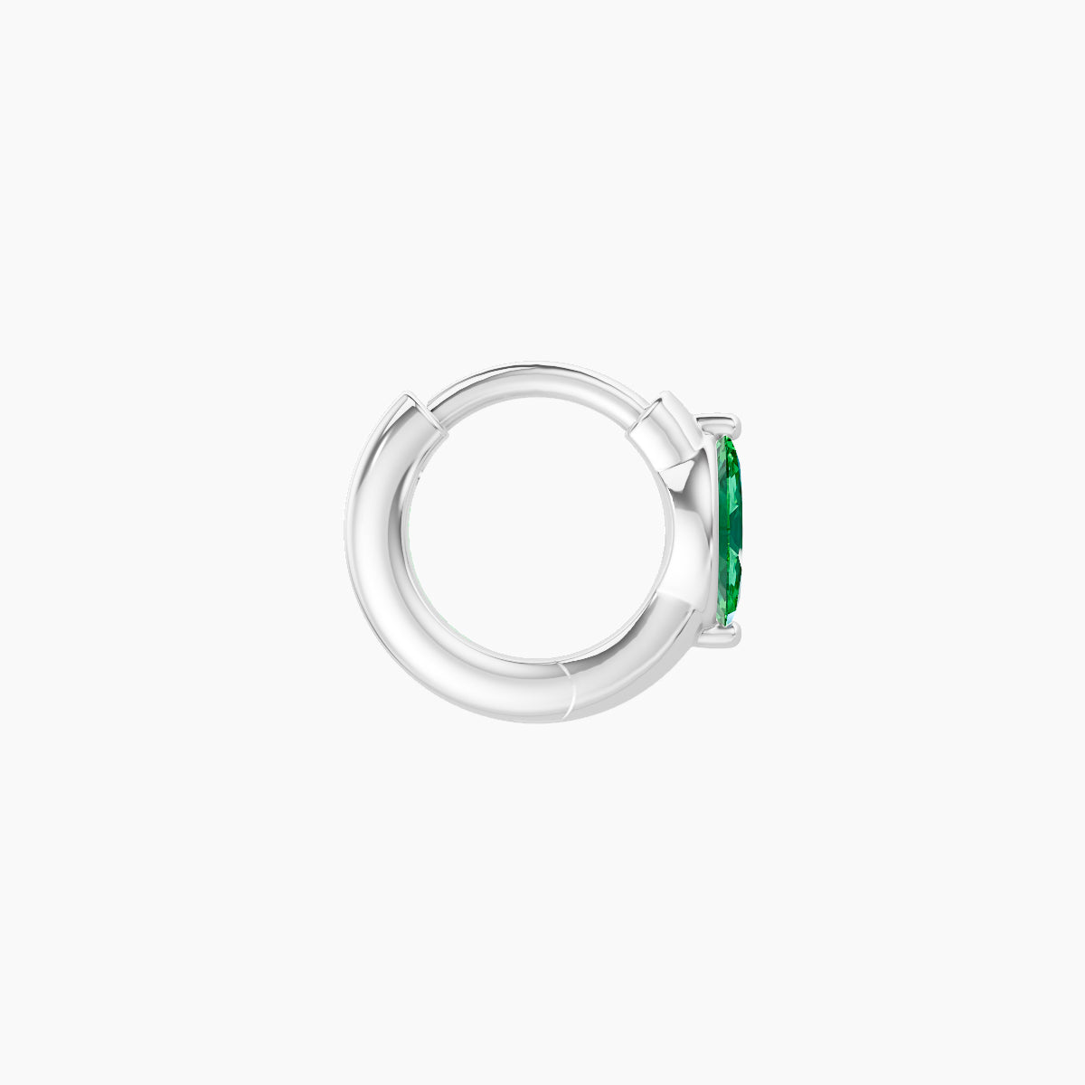 Dea | 18k White Gold 5 mm Marquise Emerald Hoop Piercing