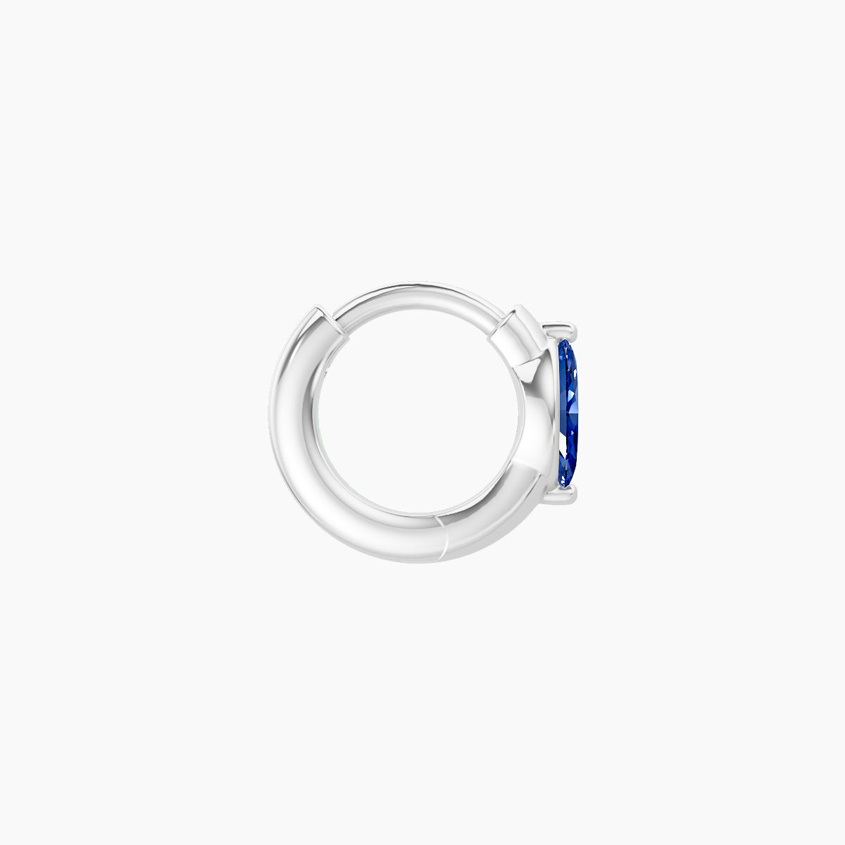 Dea | 18k White Gold 5 mm Marquise Sapphire Hoop Piercing