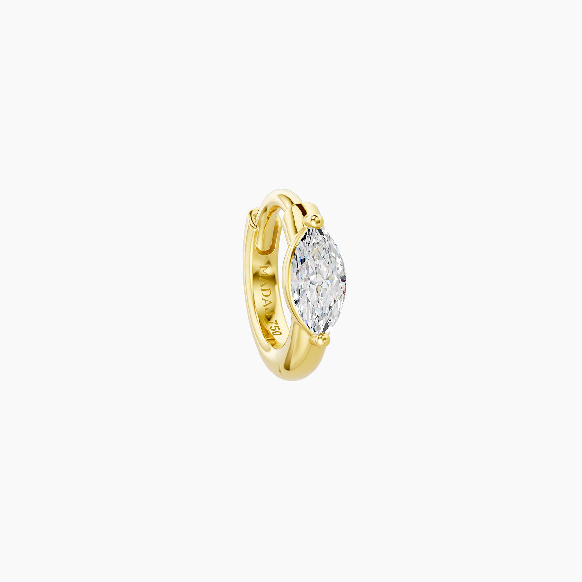 Dea | 18k Yellow Gold 5 mm Marquise Diamond Hoop Piercing