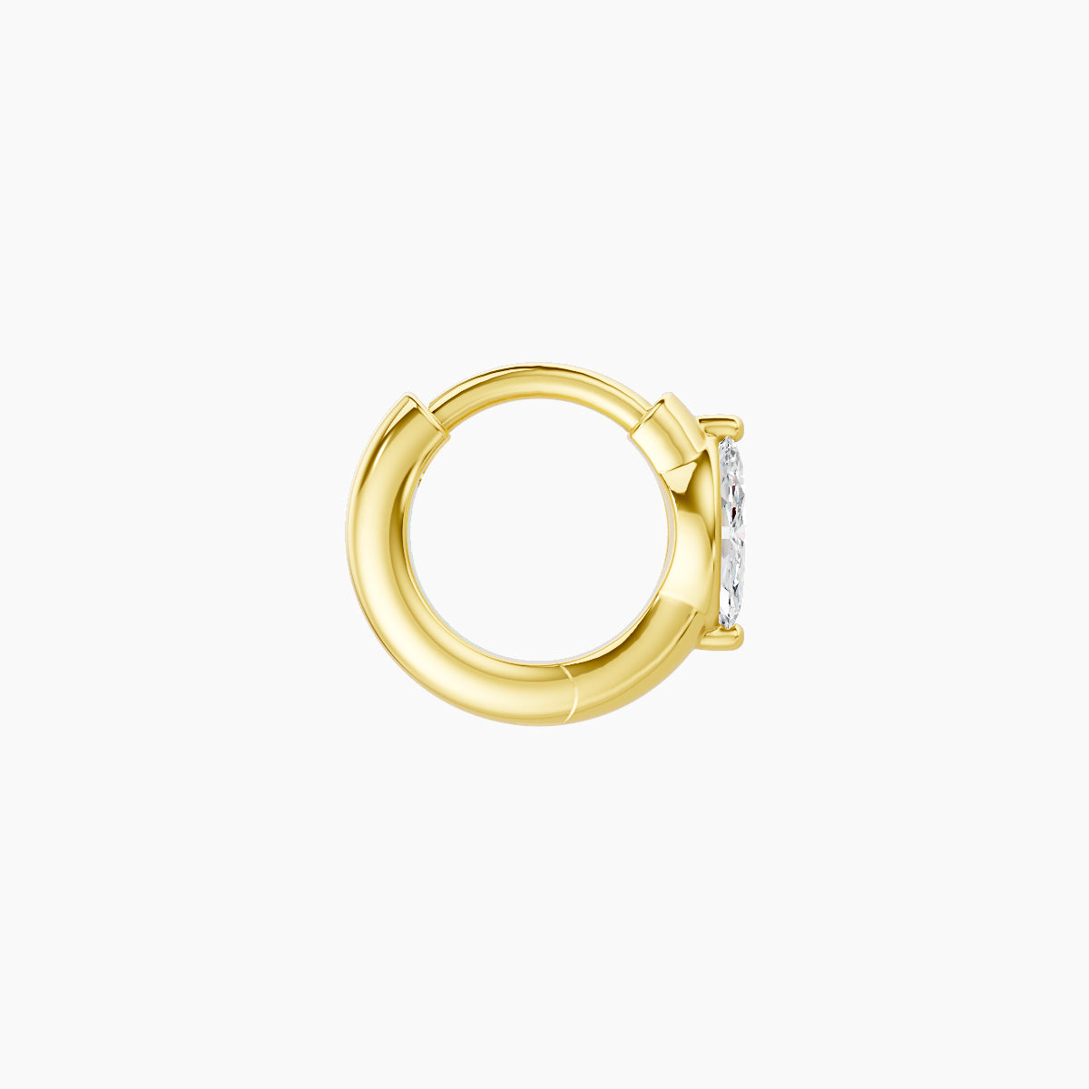 Dea | 18k Yellow Gold 5 mm Marquise Diamond Hoop Piercing