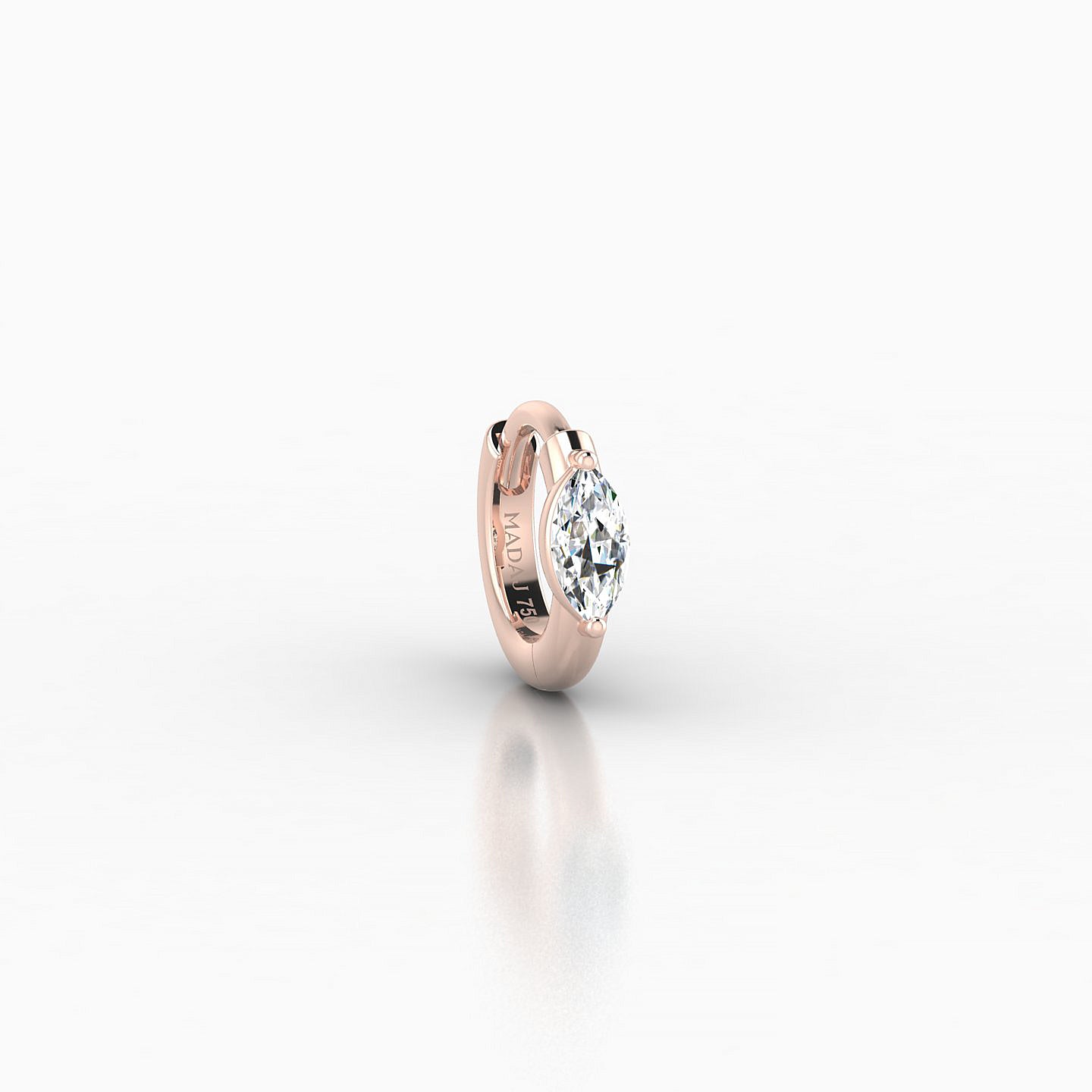 Dea | 18k Rose Gold 5 mm Marquise Diamond Hoop Piercing