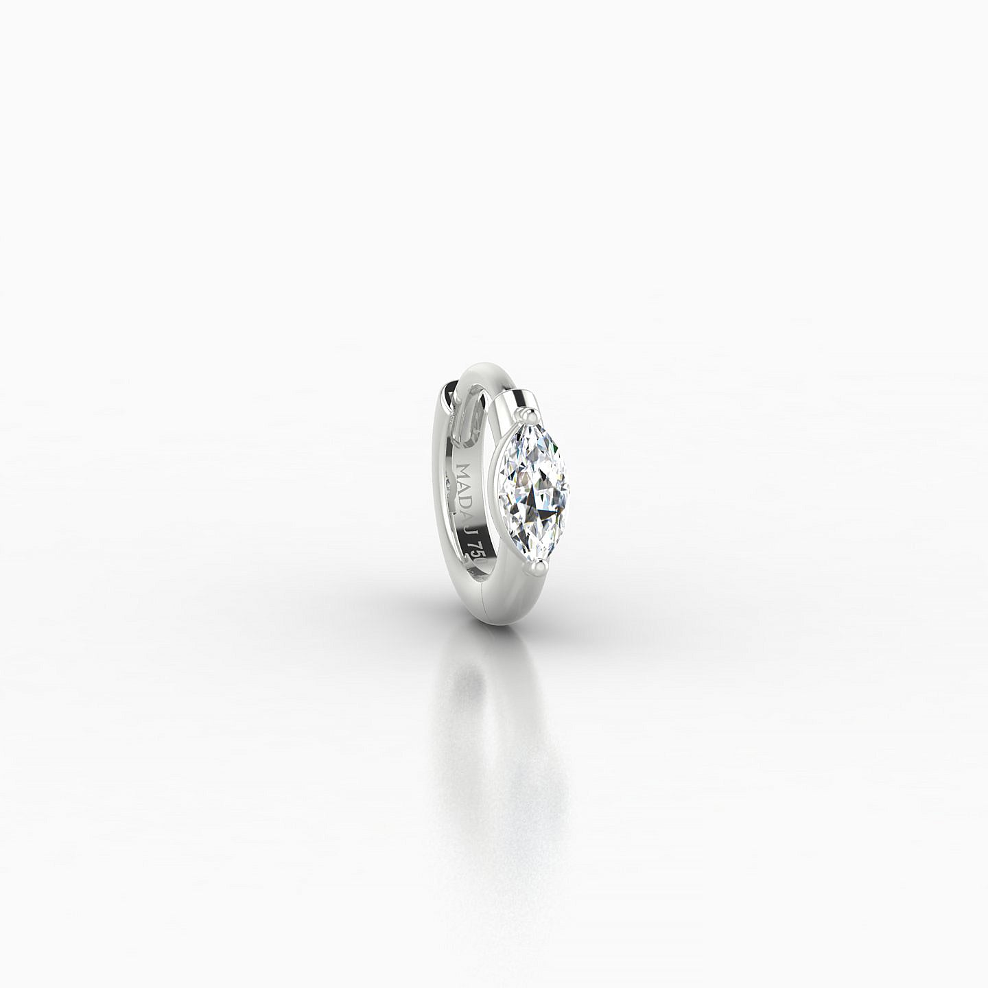 Dea | 18k White Gold 5 mm Marquise Diamond Hoop Piercing