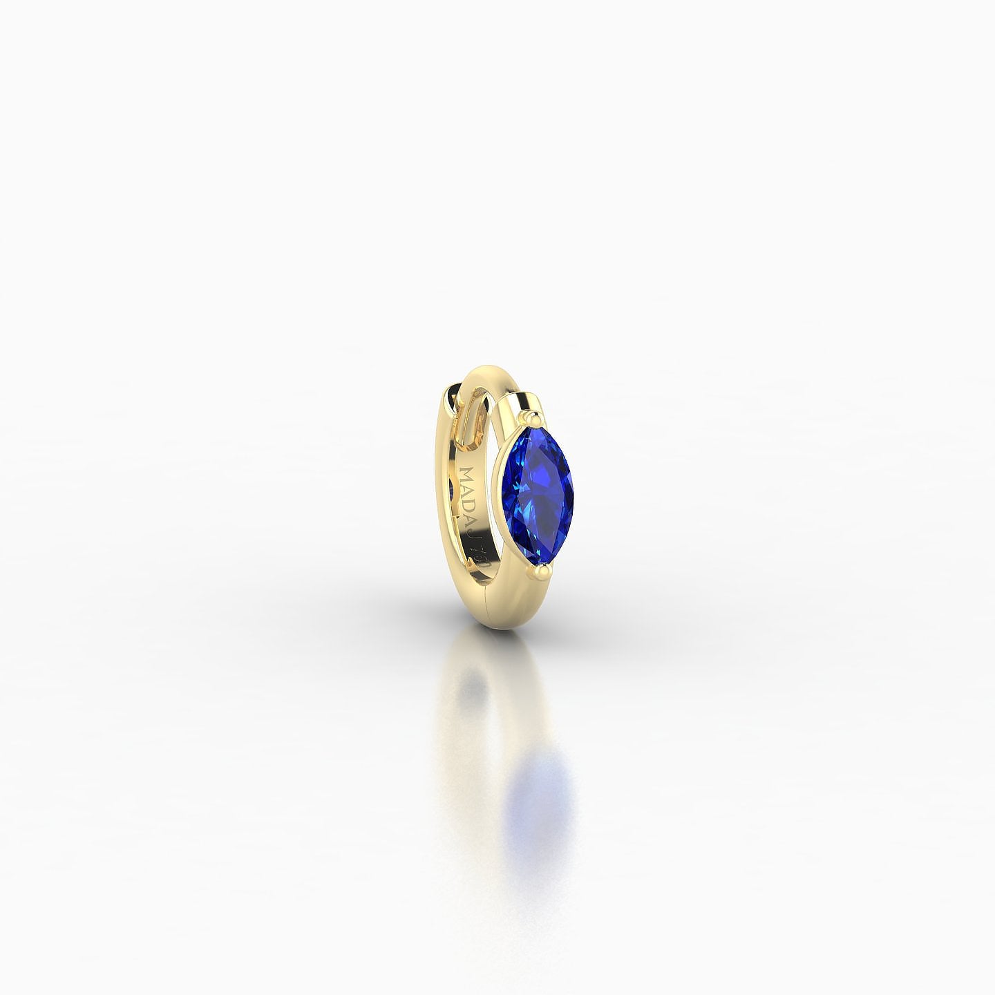 Dea | 18k Yellow Gold 5 mm Marquise Sapphire Hoop Piercing