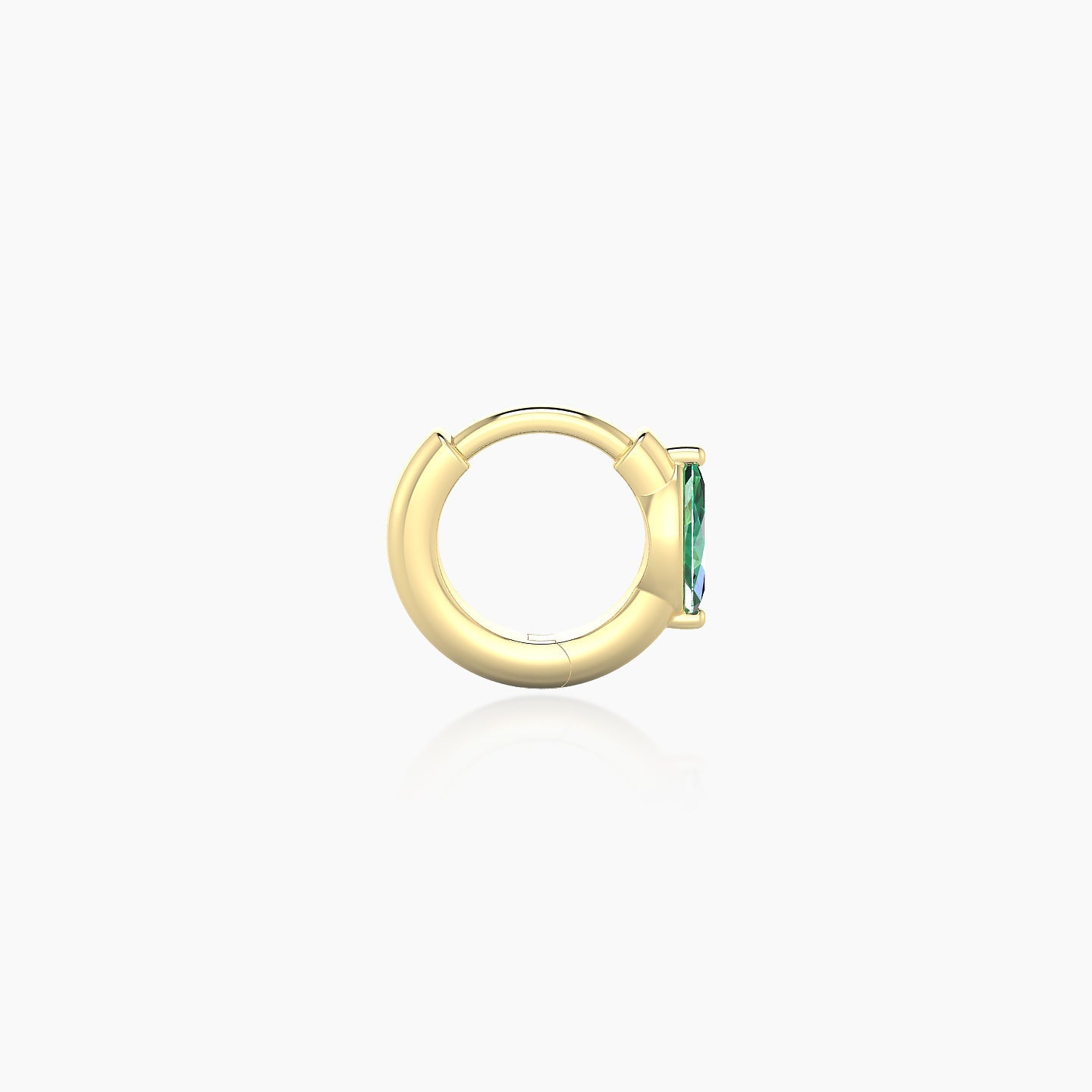 Dea | 18k Yellow Gold 5 mm Marquise Emerald Hoop Piercing
