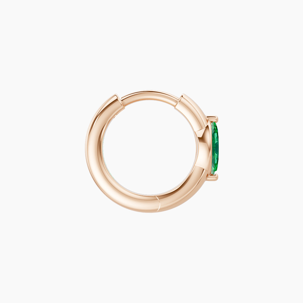 Dea | 18k Rose Gold 6.5 mm Marquise Emerald Hoop Piercing