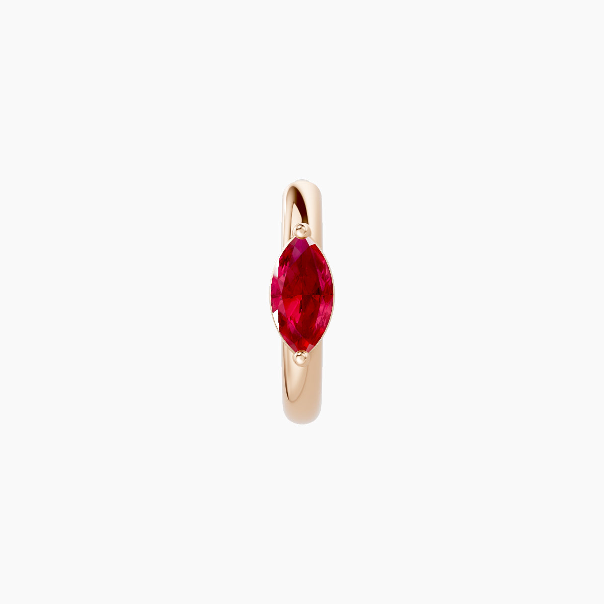 Dea | 18k Rose Gold 6.5 mm Marquise Ruby Hoop Piercing