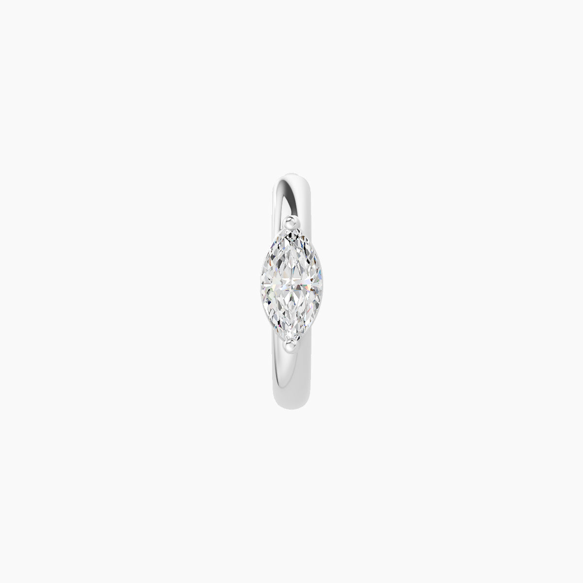 Dea | 18k White Gold 6.5 mm Marquise Diamond Hoop Piercing