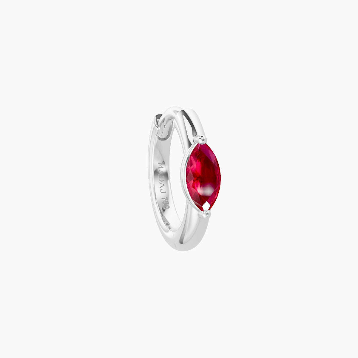 Dea | 18k White Gold 6.5 mm Marquise Ruby Hoop Piercing