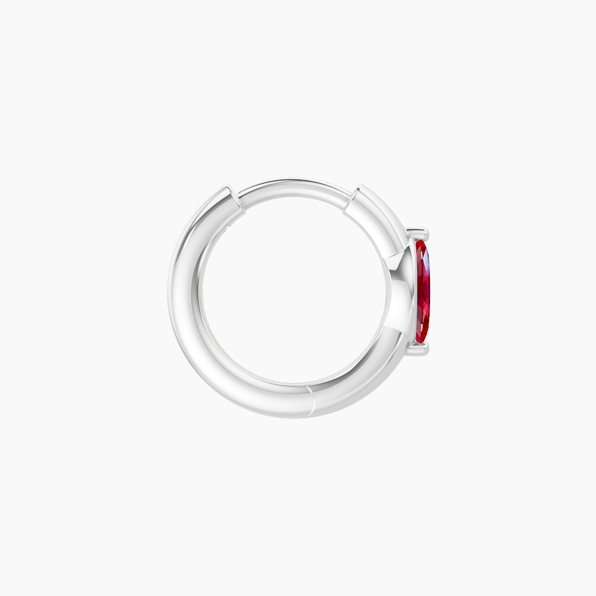 Dea | 18k White Gold 6.5 mm Marquise Ruby Hoop Piercing