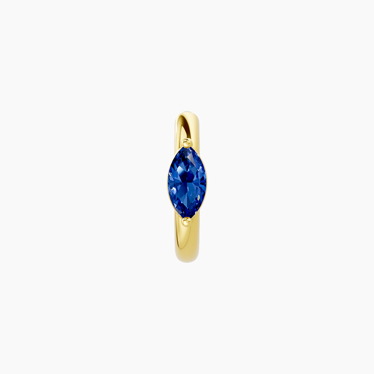Dea | 18k Yellow Gold 6.5 mm Marquise Sapphire Hoop Piercing