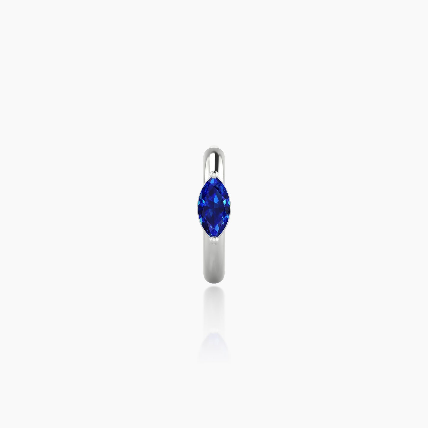 Dea | 18k White Gold 6.5 mm Marquise Sapphire Hoop Piercing
