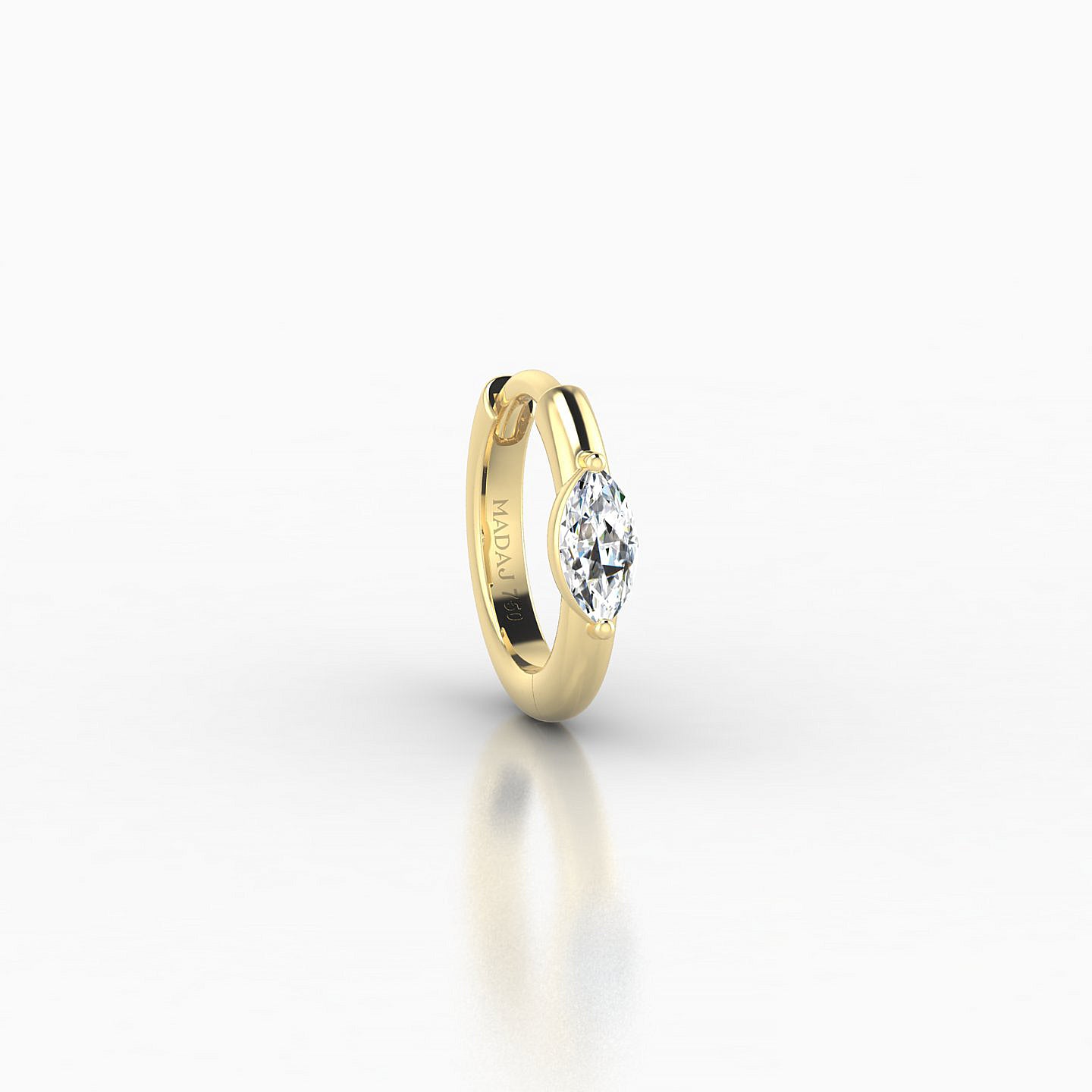 Dea | 18k Yellow Gold 6.5 mm Marquise Diamond Nose Ring Piercing