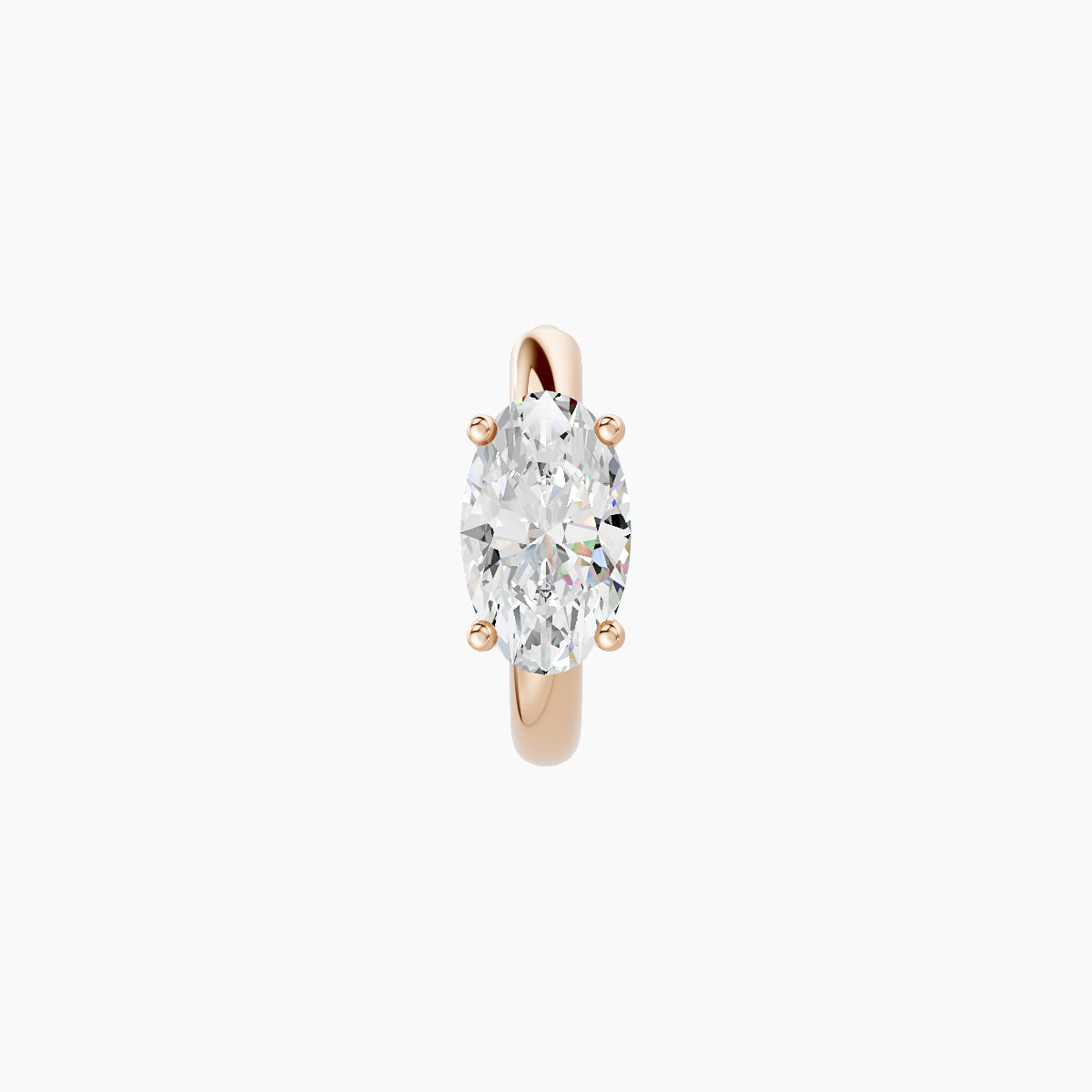 Dea | 18k Rose Gold 6.5 mm Oval Diamond Hoop Piercing