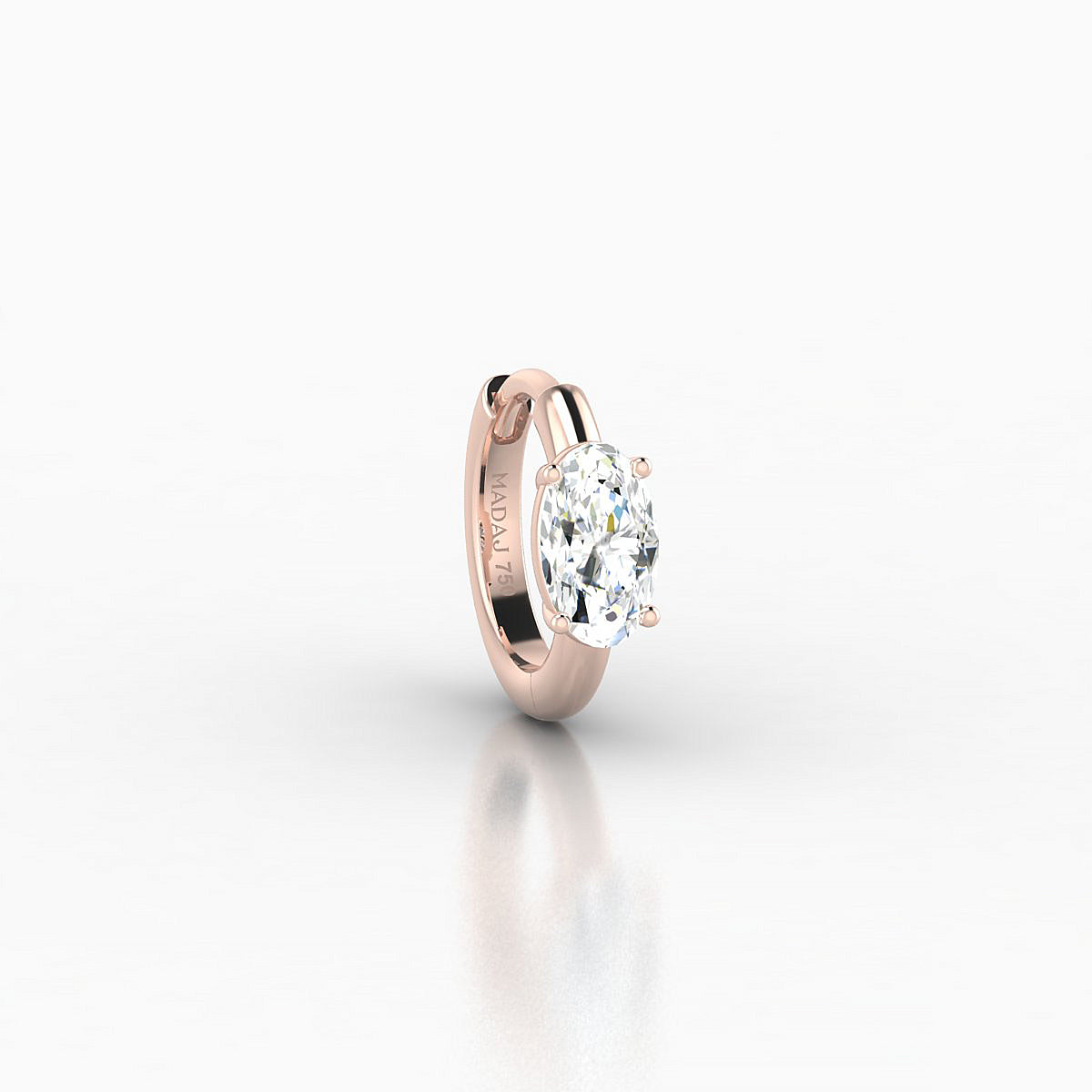 Dea | 18k Rose Gold 6.5 mm Oval Diamond Hoop Piercing