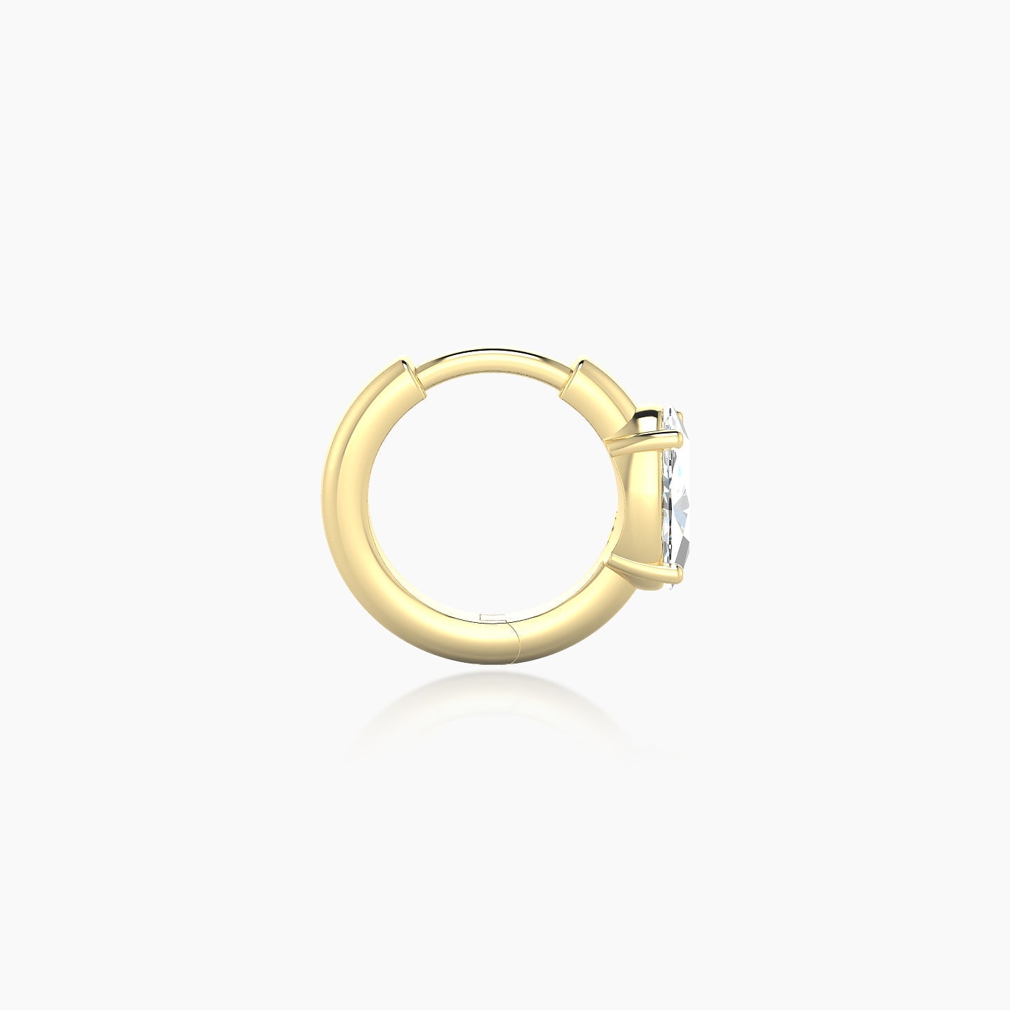 Dea | 18k Yellow Gold 6.5 mm Oval Diamond Hoop Piercing