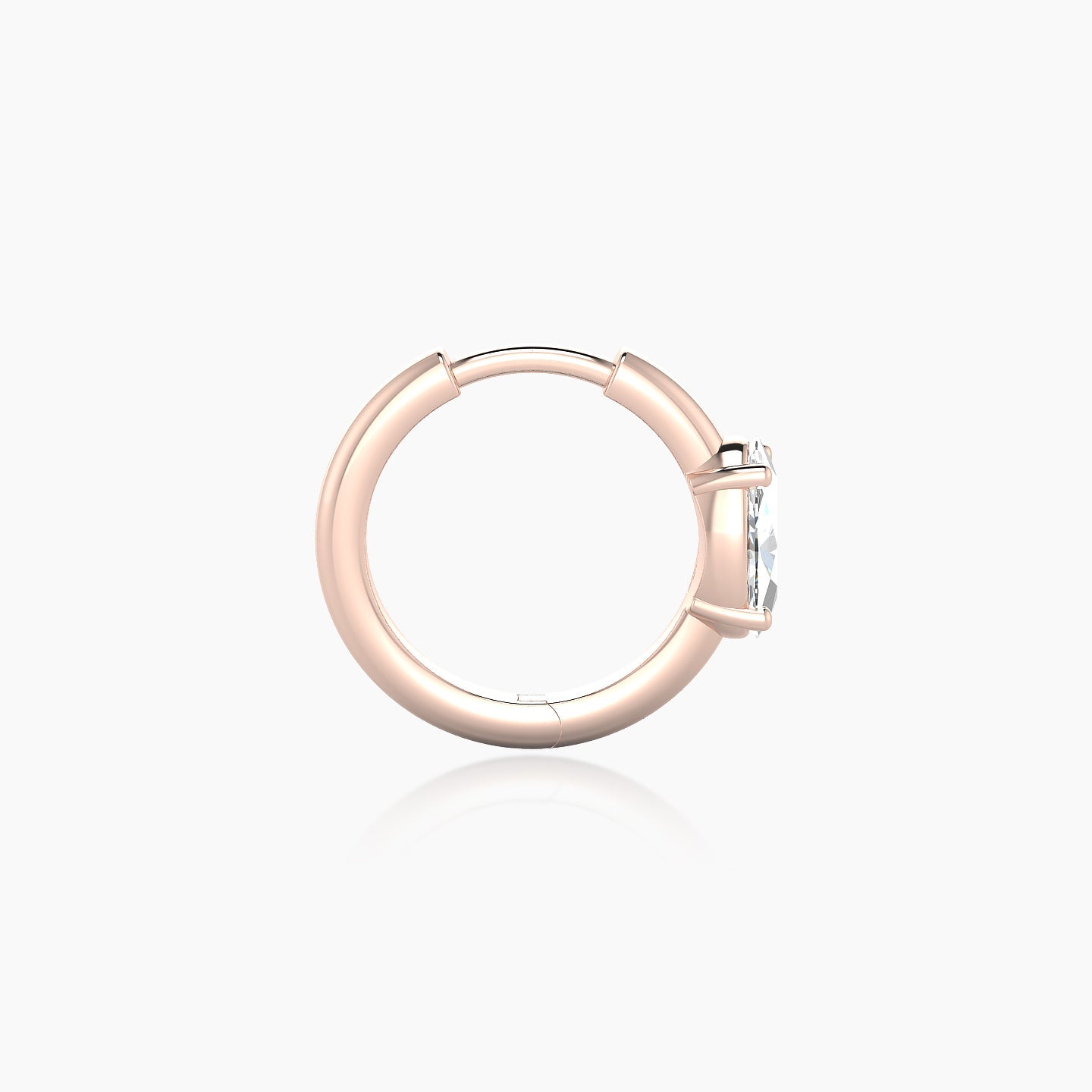 Dea | 18k Rose Gold 8 mm Oval Diamond Hoop Piercing