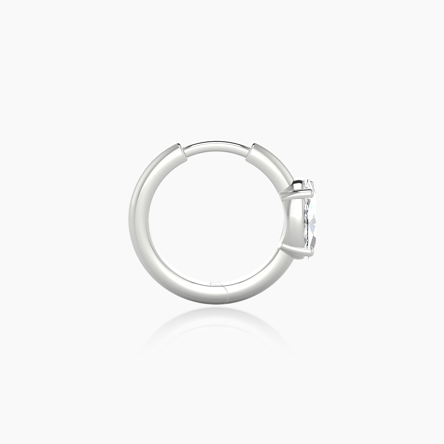 Dea | 18k White Gold 8 mm Oval Diamond Hoop Piercing