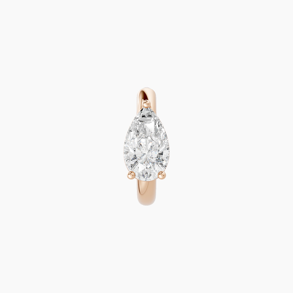Dea | 18k Rose Gold 6.5 mm Pear Diamond Nose Ring Piercing