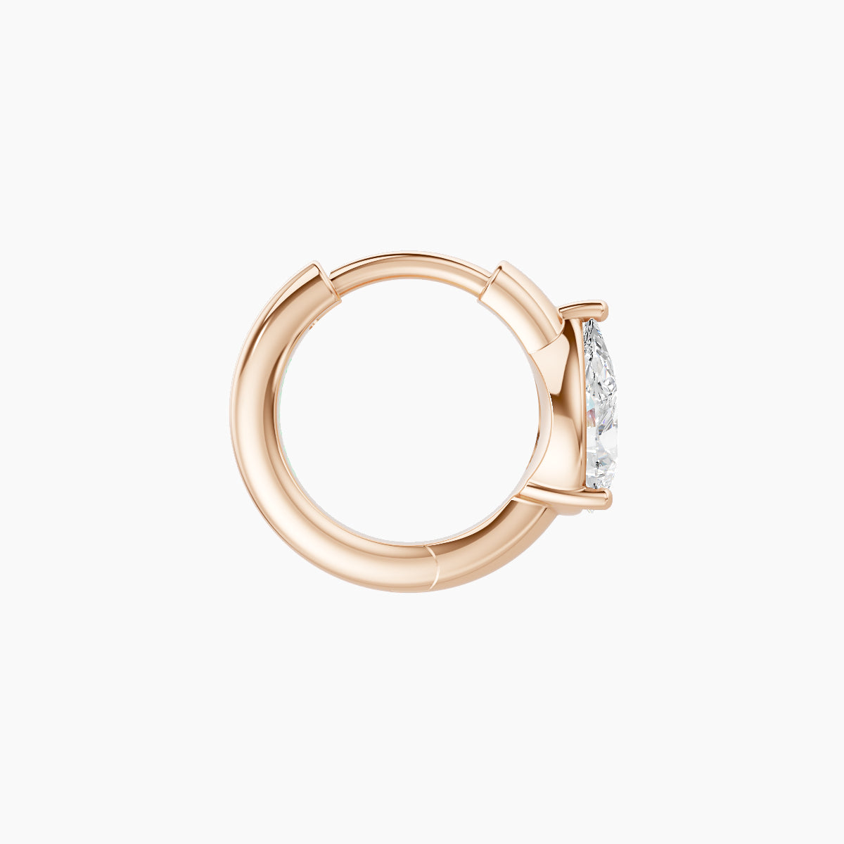 Dea | 18k Rose Gold 6.5 mm Pear Diamond Nose Ring Piercing