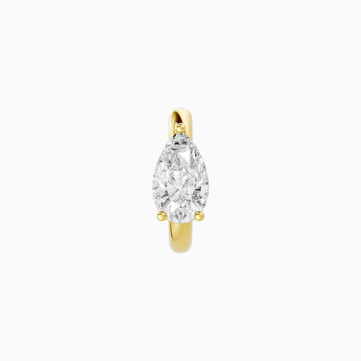 Dea | 18k Yellow Gold 6.5 mm Pear Diamond Nose Ring Piercing