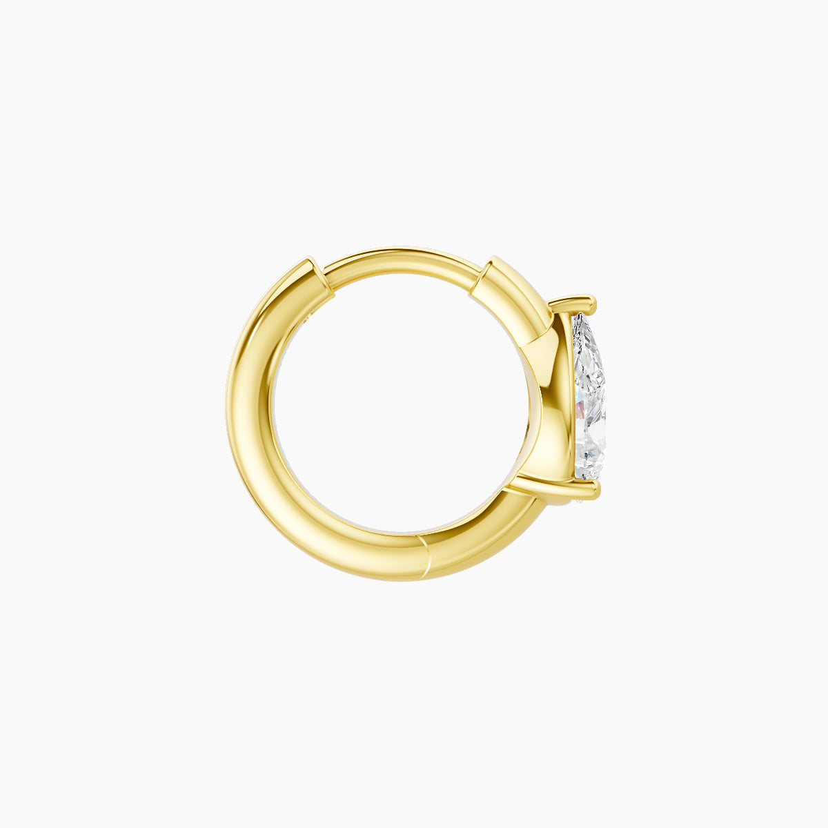 Dea | 18k Yellow Gold 6.5 mm Pear Diamond Nose Ring Piercing