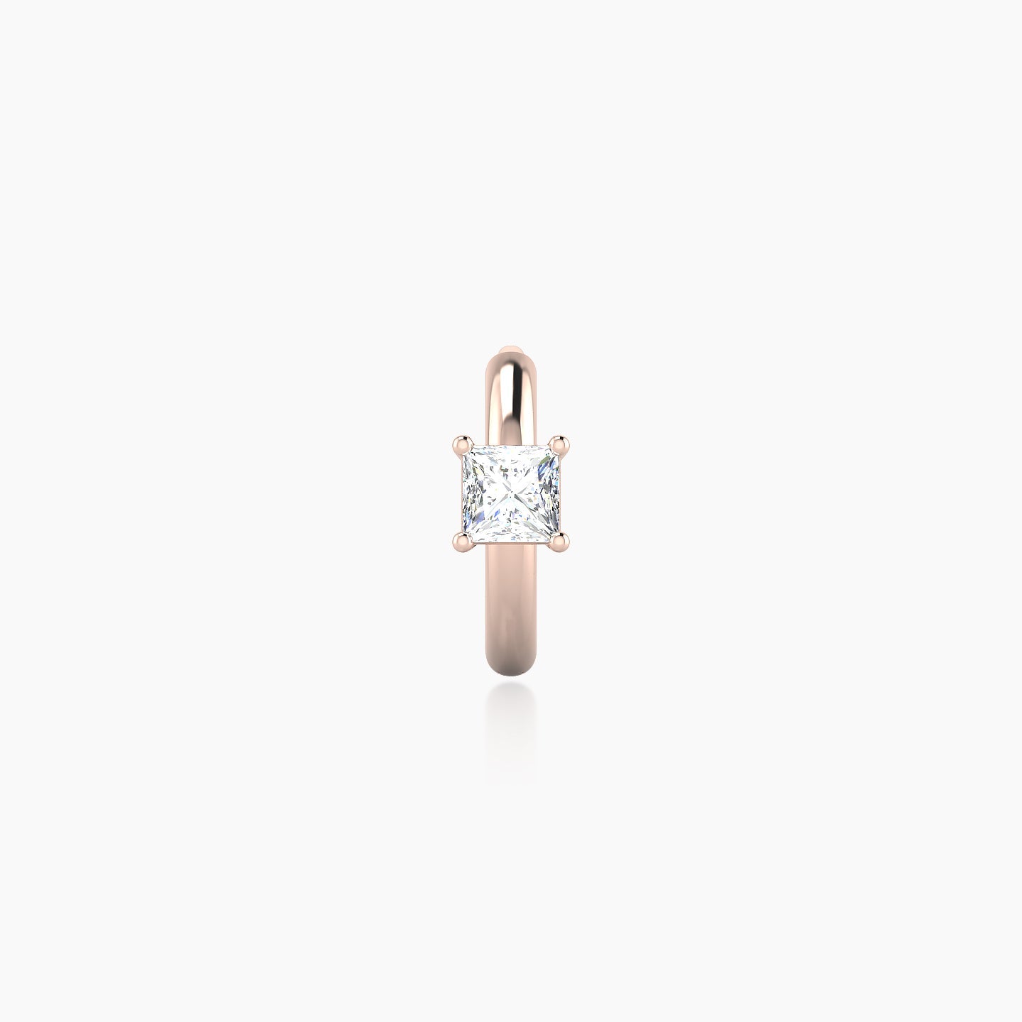 Dea | 18k Rose Gold 6.5 mm Princess Diamond Hoop Piercing