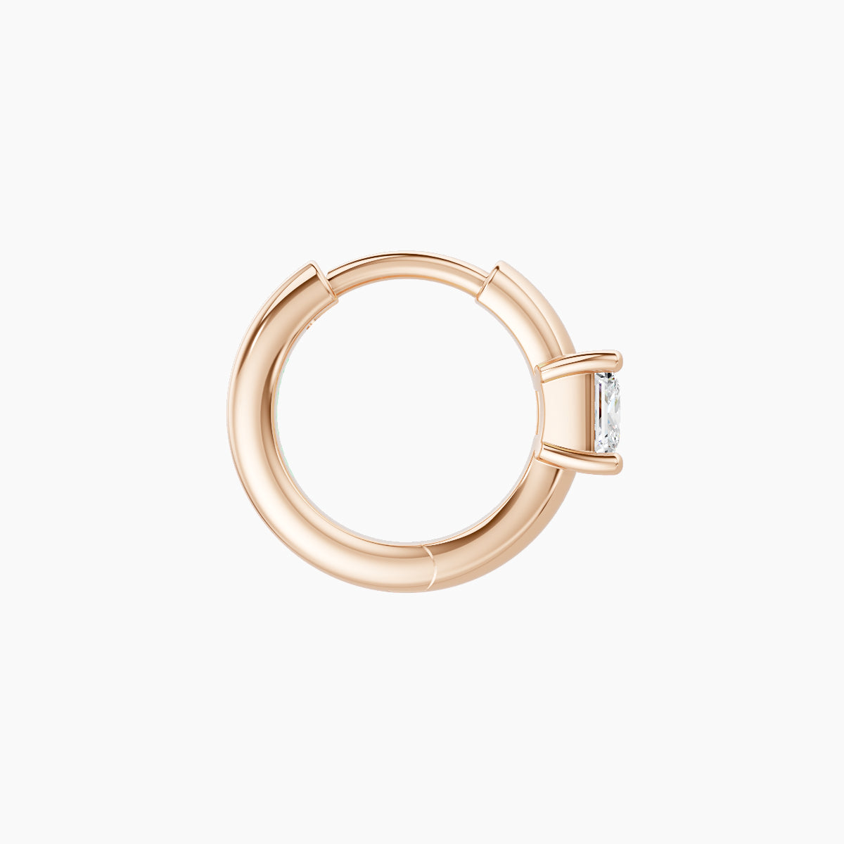 Dea | 18k Rose Gold 6.5 mm Princess Diamond Nose Ring Piercing