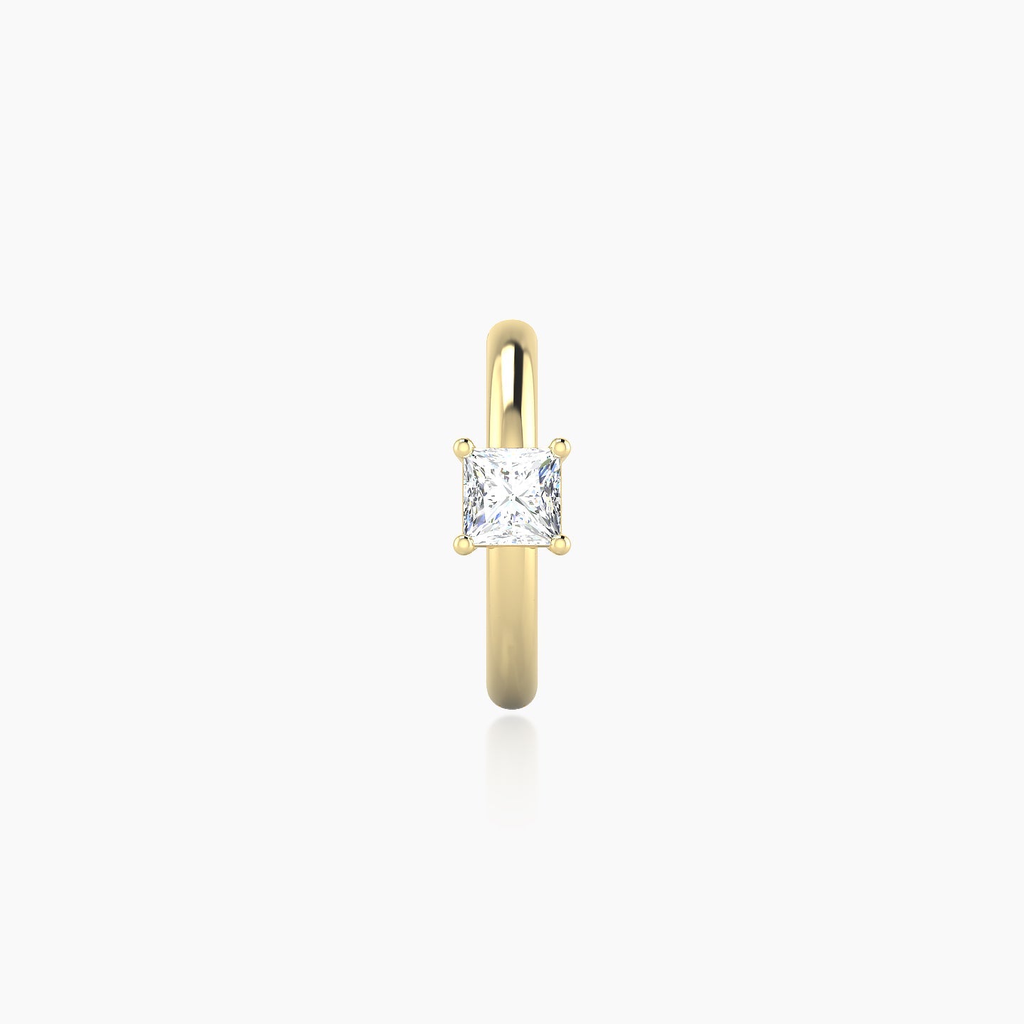 Dea | 18k Yellow Gold 8 mm Princess Diamond Hoop Piercing