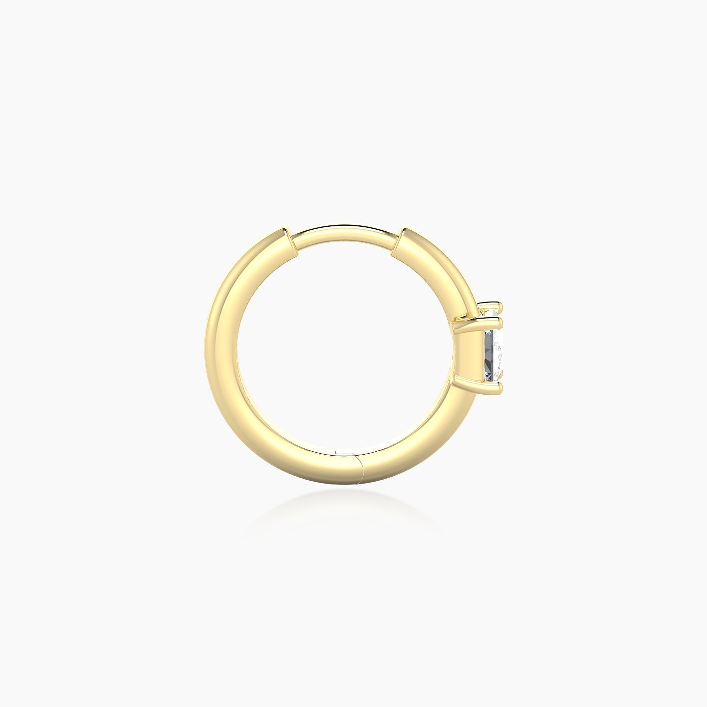 Dea | 18k Yellow Gold 8 mm Princess Diamond Hoop Piercing