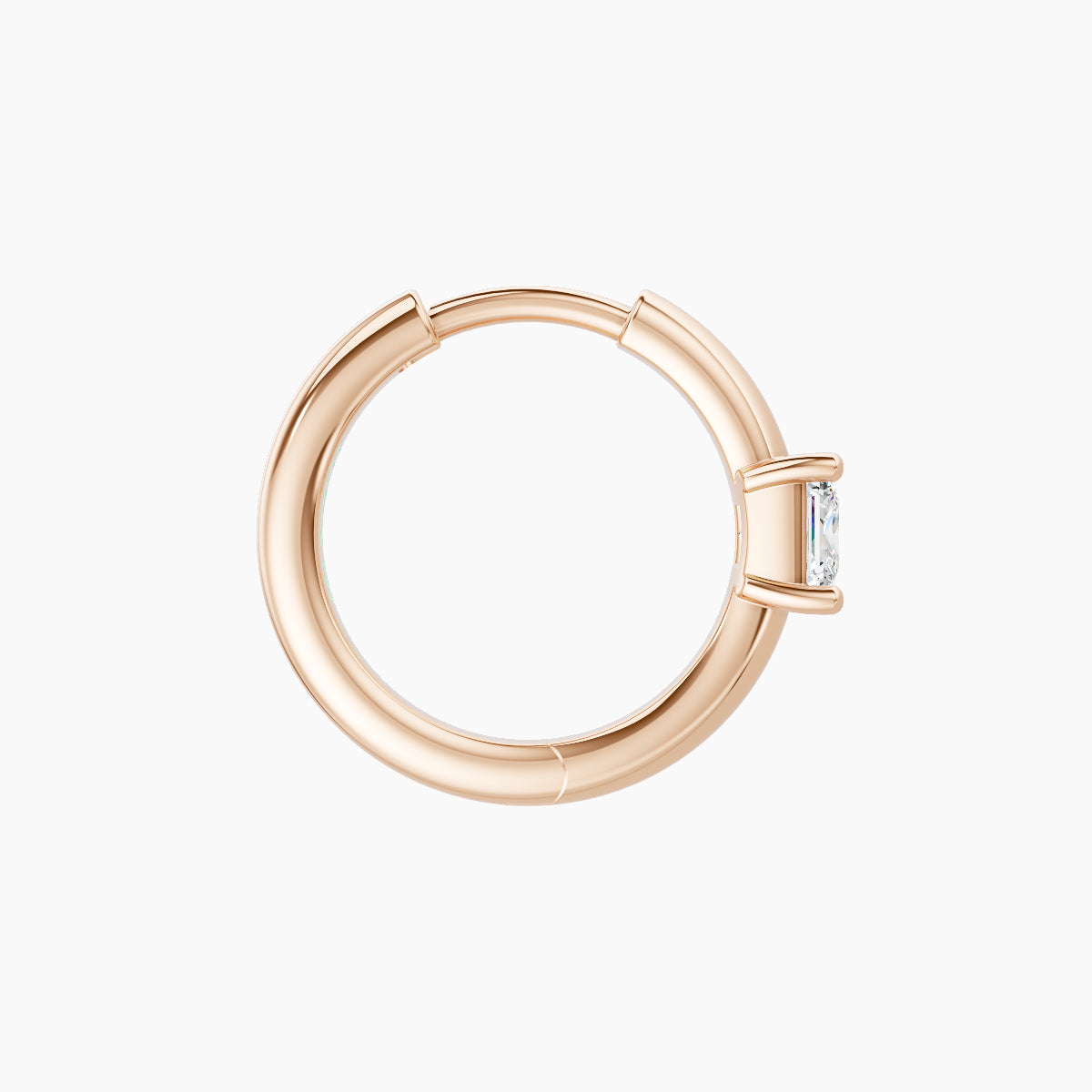 Dea | 18k Rose Gold 8 mm Princess Diamond Nose Ring Piercing