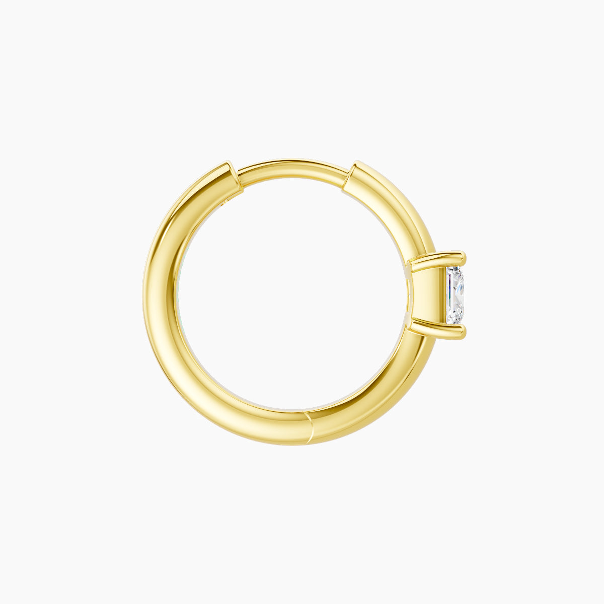 Dea | 18k Yellow Gold 8 mm Princess Diamond Nose Ring Piercing