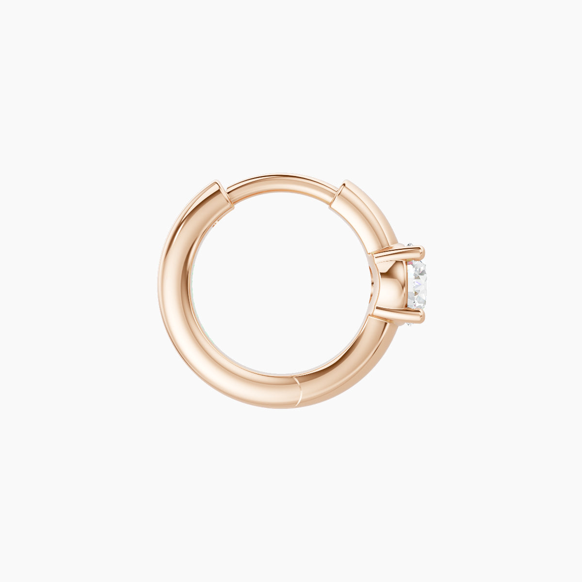 Dea | 18k Rose Gold 6.5 mm Round Diamond Hoop Piercing