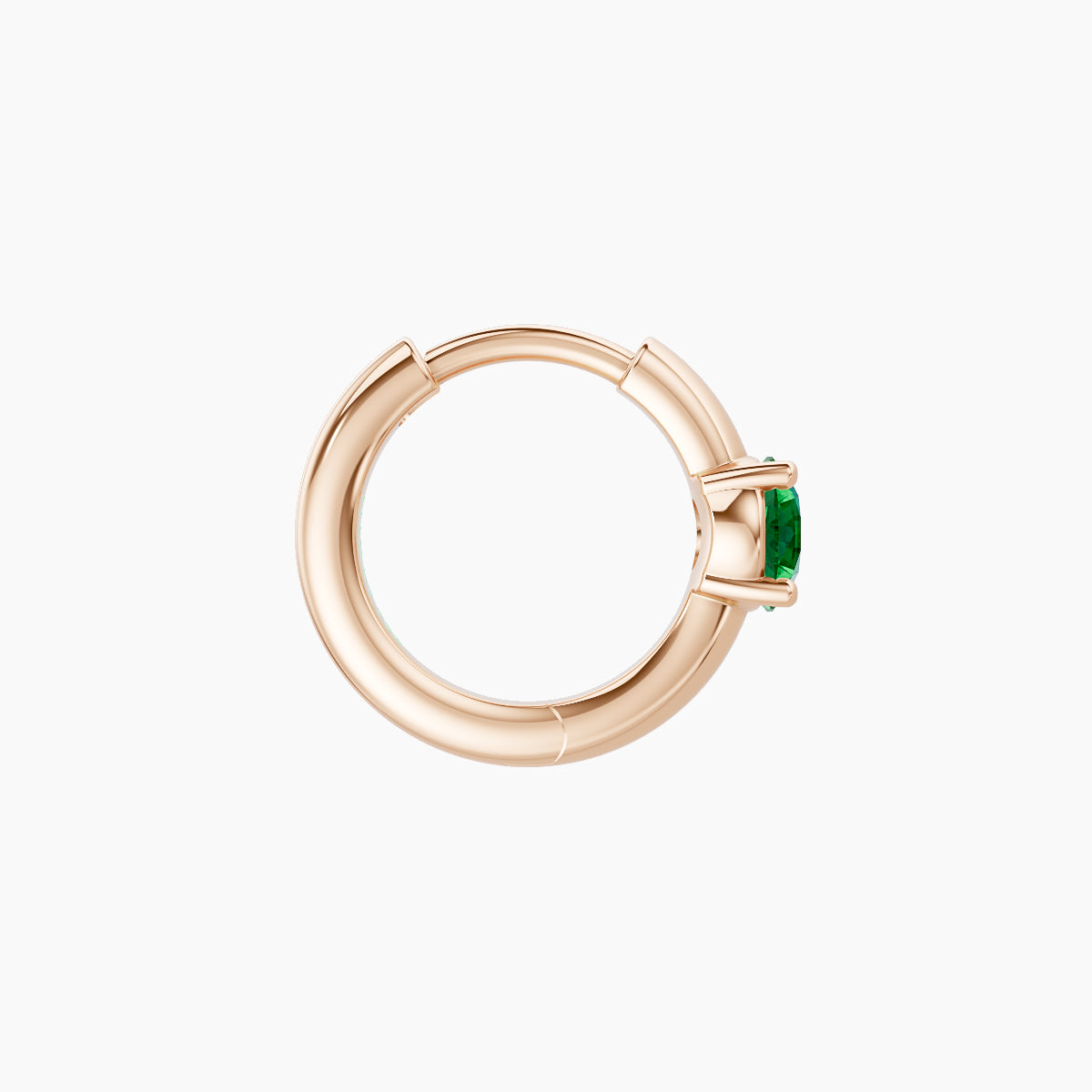 Dea | 18k Rose Gold 6.5 mm Round Emerald Hoop Piercing