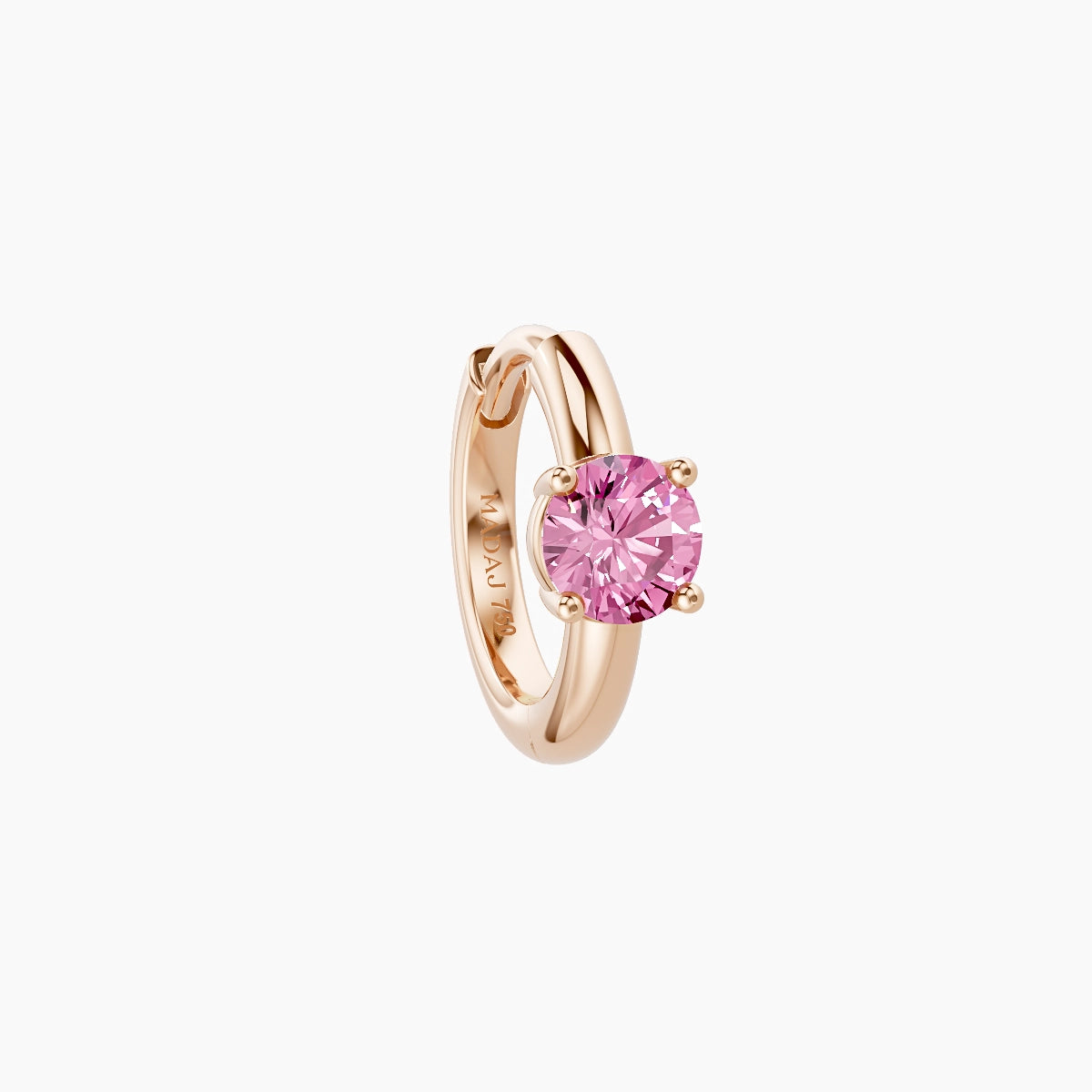Dea | 18k Rose Gold 6.5 mm Round Pink Sapphire Hoop Piercing