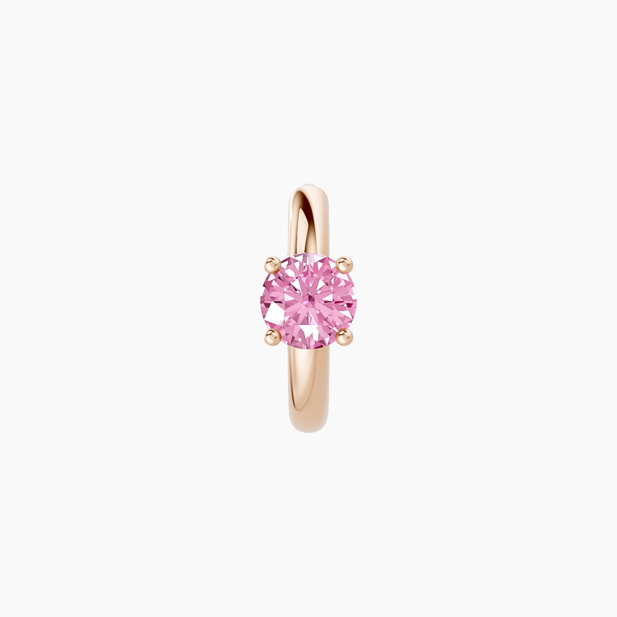 Dea | 18k Rose Gold 6.5 mm Round Pink Sapphire Hoop Piercing