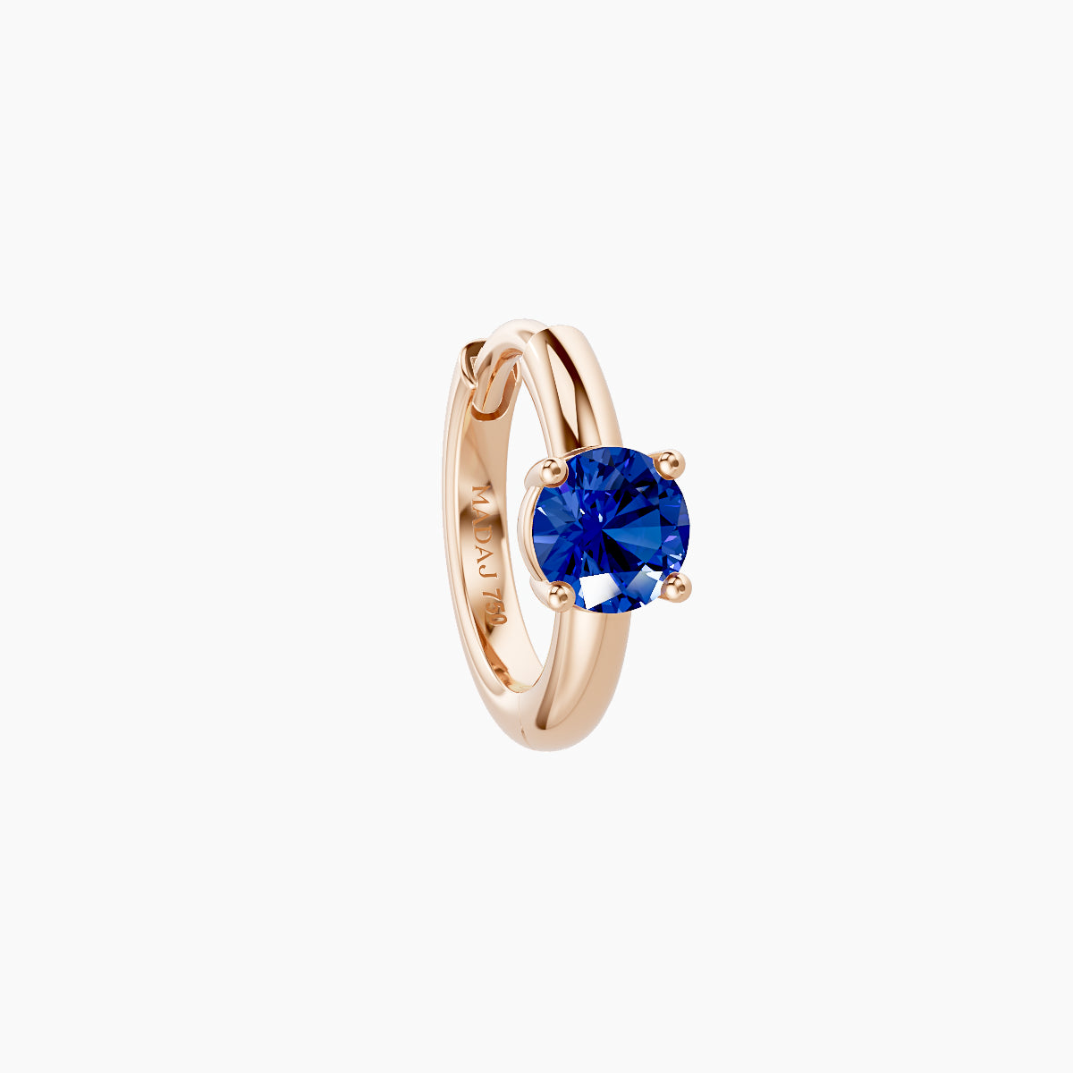 Dea | 18k Rose Gold 6.5 mm Round Sapphire Hoop Piercing