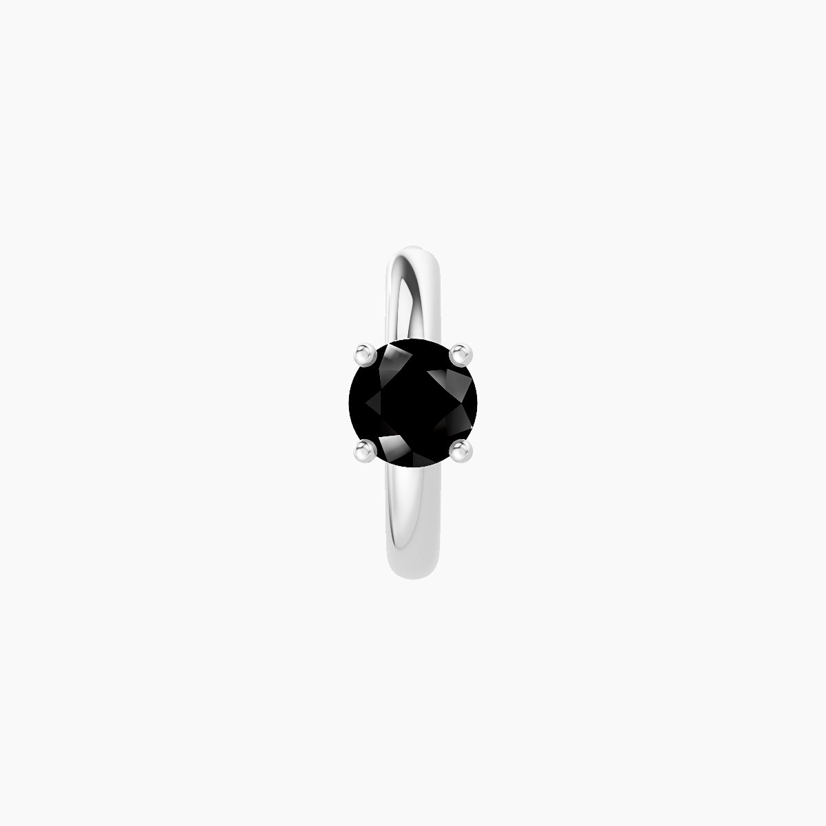 Dea | 18k White Gold 6.5 mm Round Black Diamond Hoop Piercing