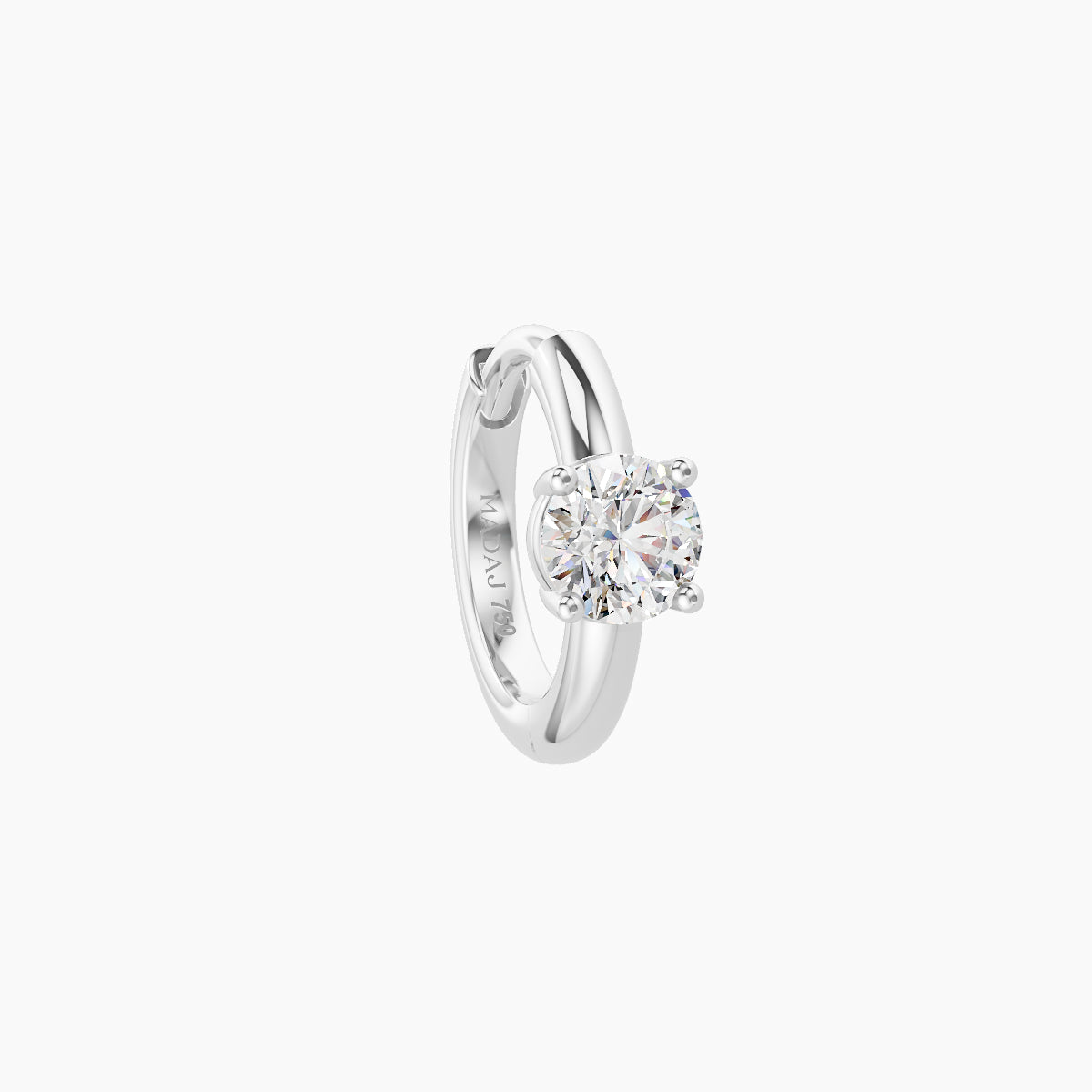 Dea | 18k White Gold 6.5 mm Round Diamond Hoop Piercing