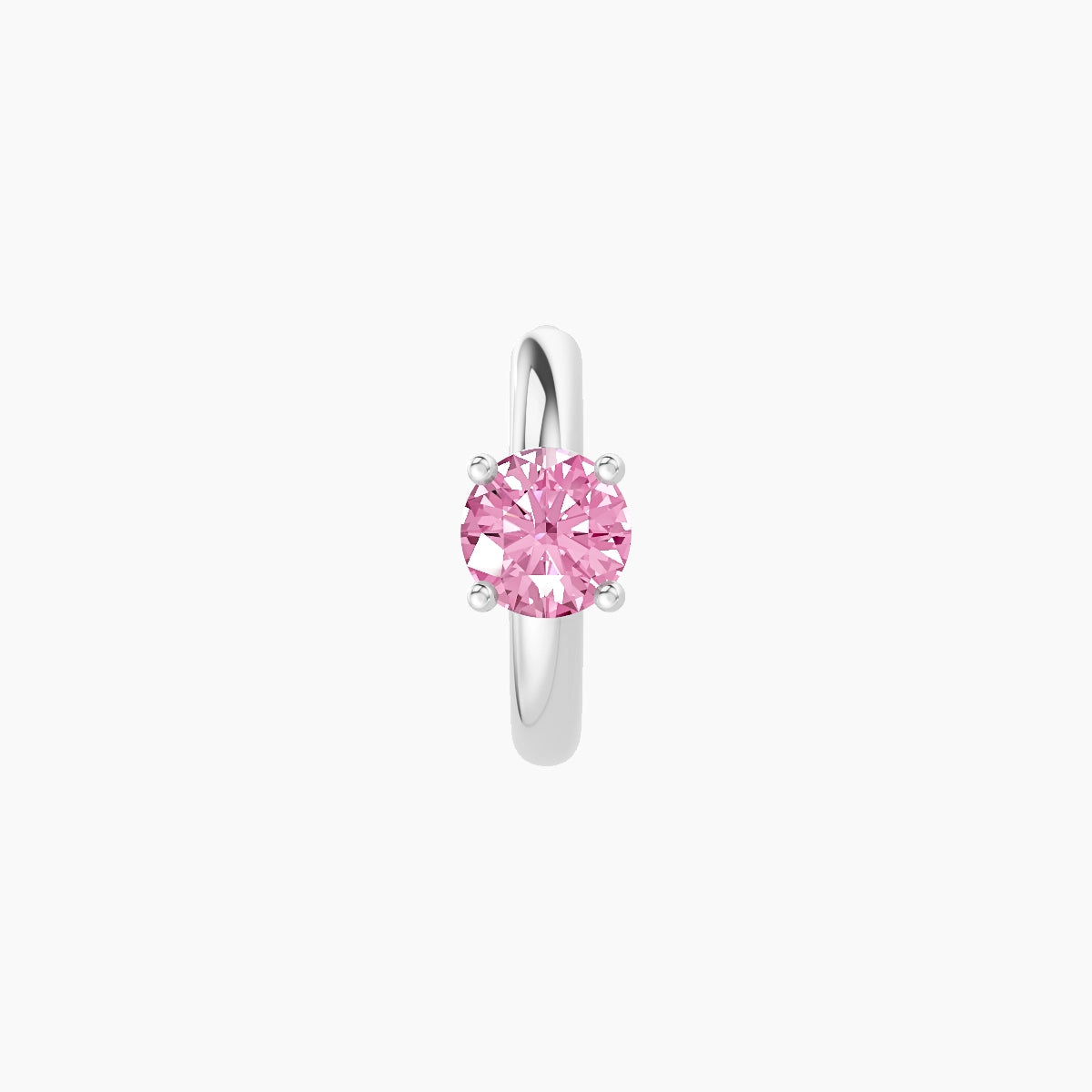 Dea | 18k White Gold 6.5 mm Round Pink Sapphire Hoop Piercing